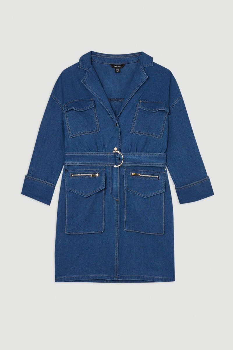 Denim Woven Shirt Mini Dress 4