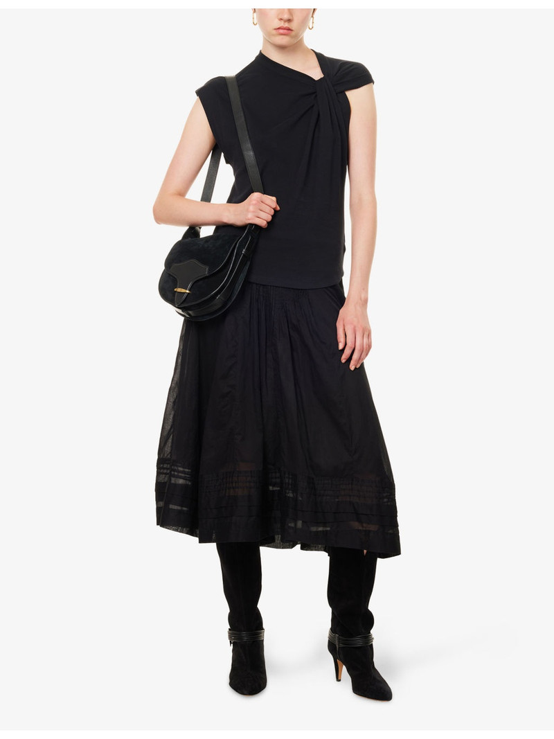 Isabel Marant Étoile Nayda Asymmetrical Cotton-Jersey T-Shirt outlook