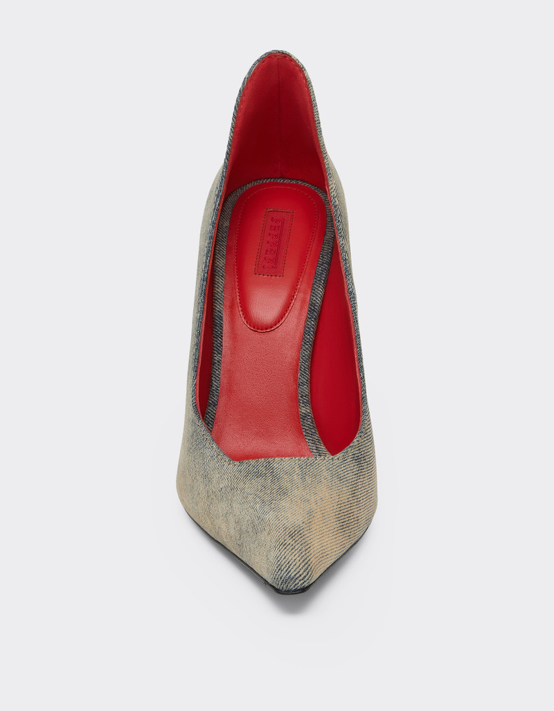 Stone-washed denim pumps 4