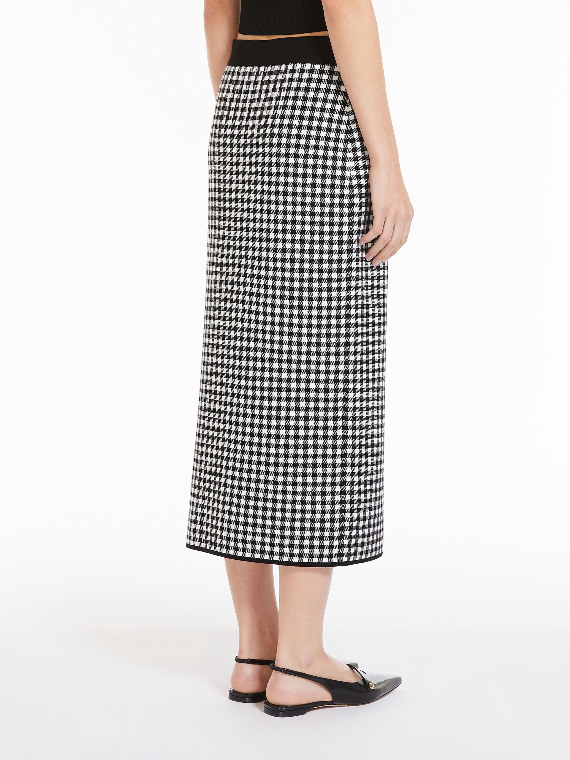 DALMINE Jacquard viscose pencil skirt - 4