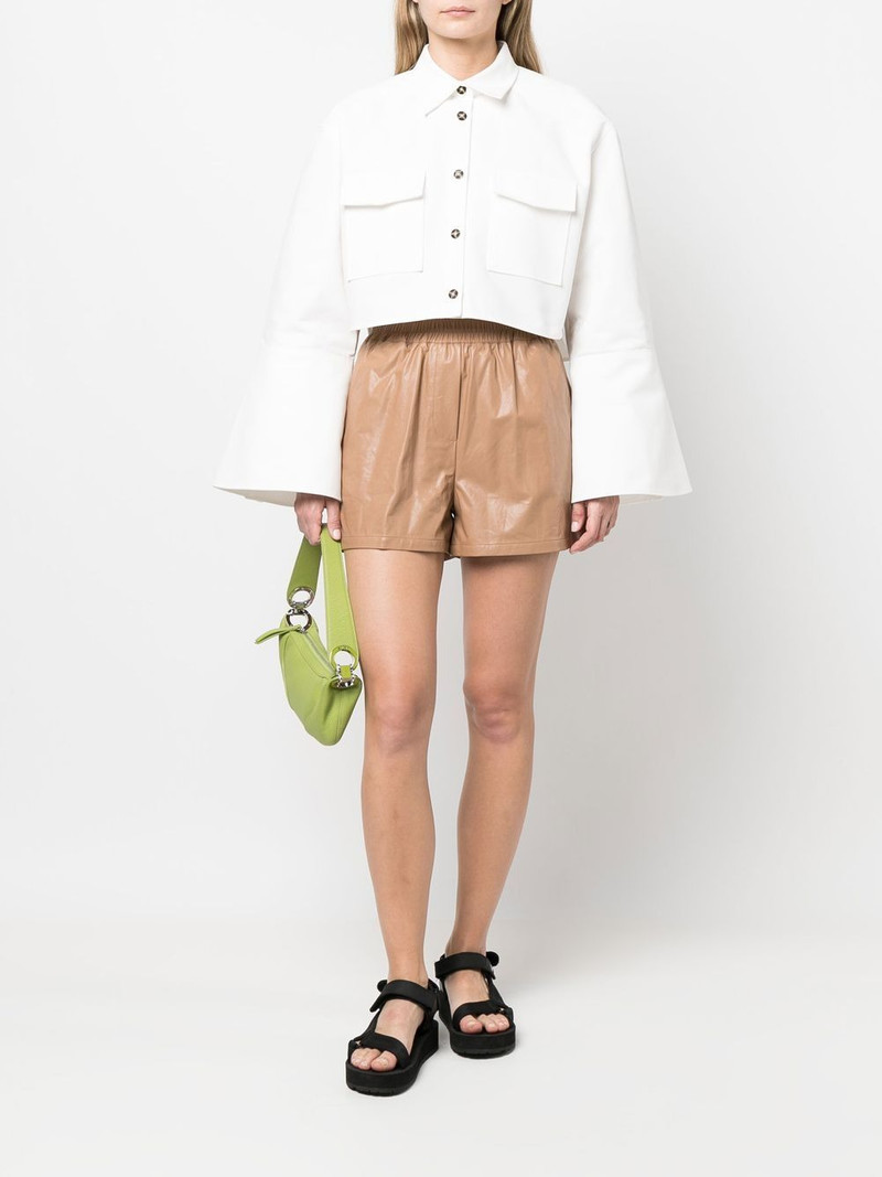 STAND STUDIO elasticated faux leather shorts outlook