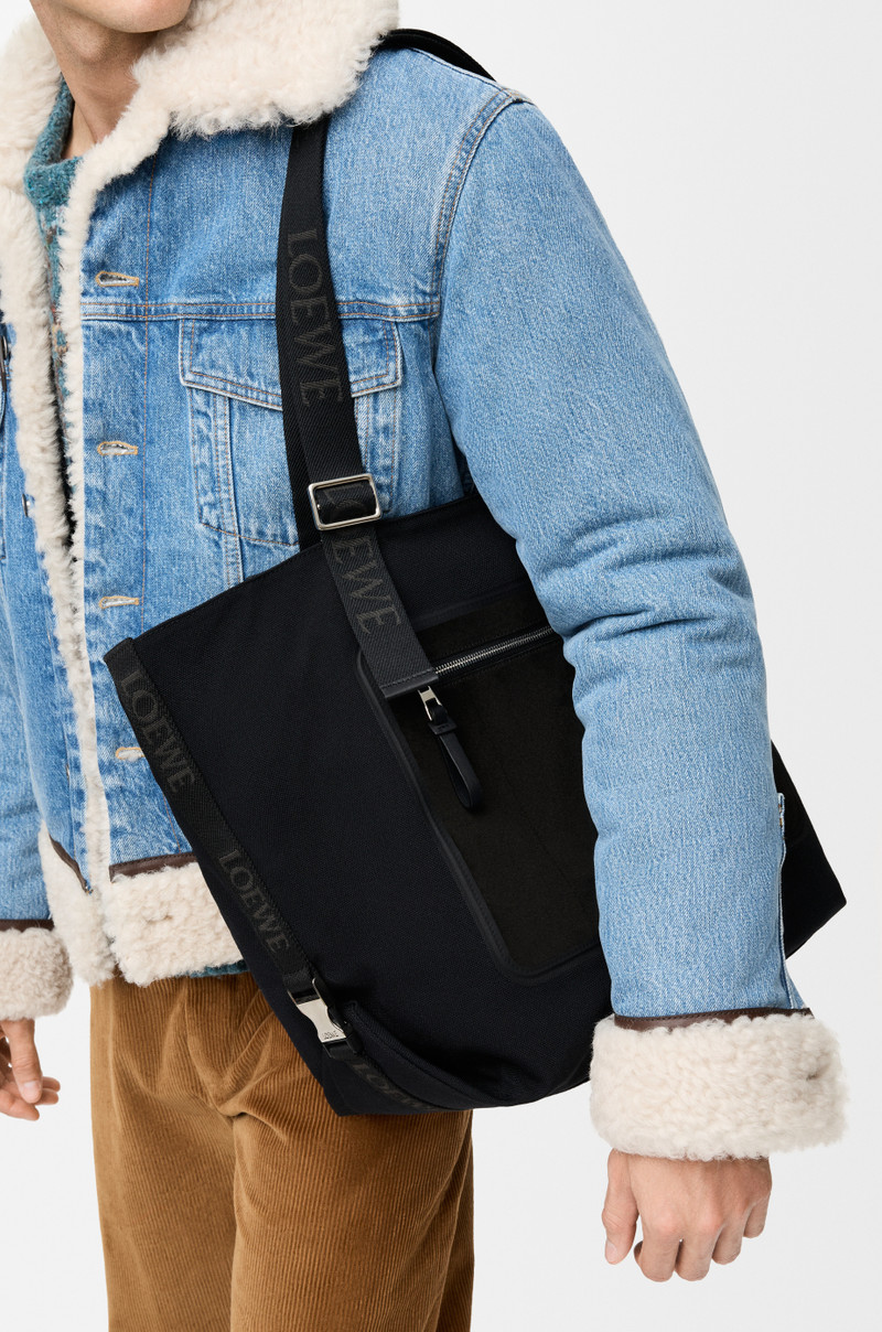 Loewe Flex zipped tote in canvas and suede outlook