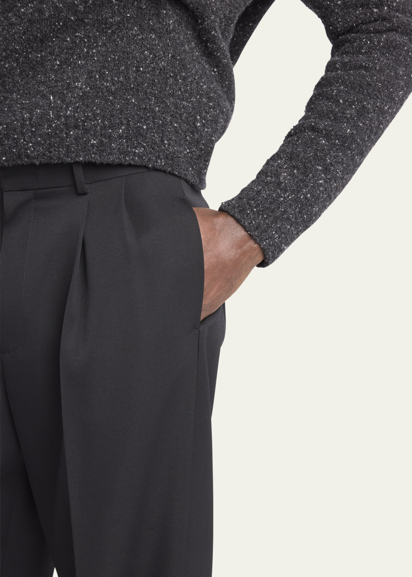 Men's Zev Wool Double-Pleated Trousers - 5