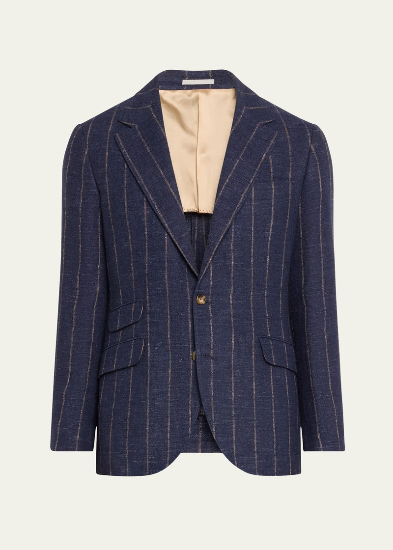 Men's Striped Linen-Blend Suit 1