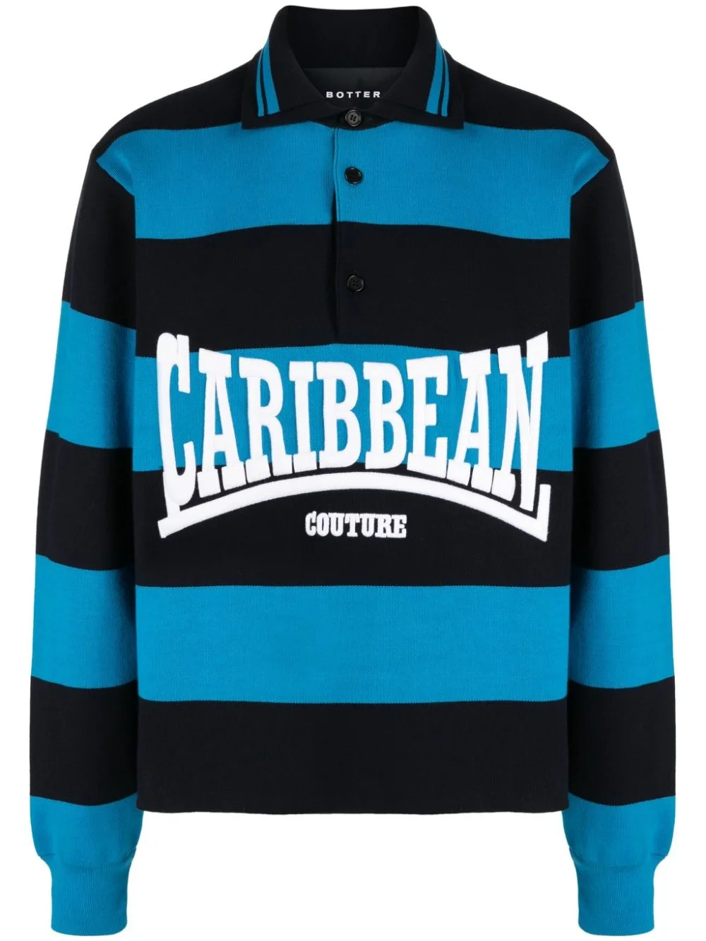 logo-intarsia striped polo shirt - 1