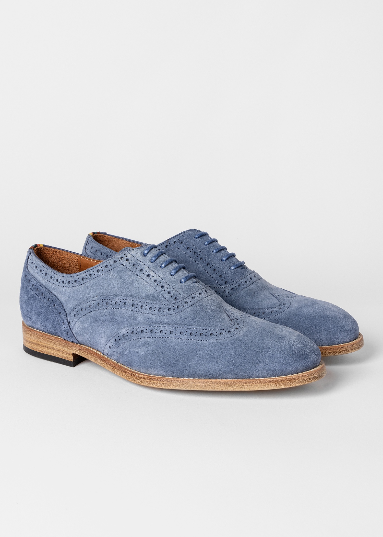 Light Blue Suede 'Niccolo' Brogues - 2