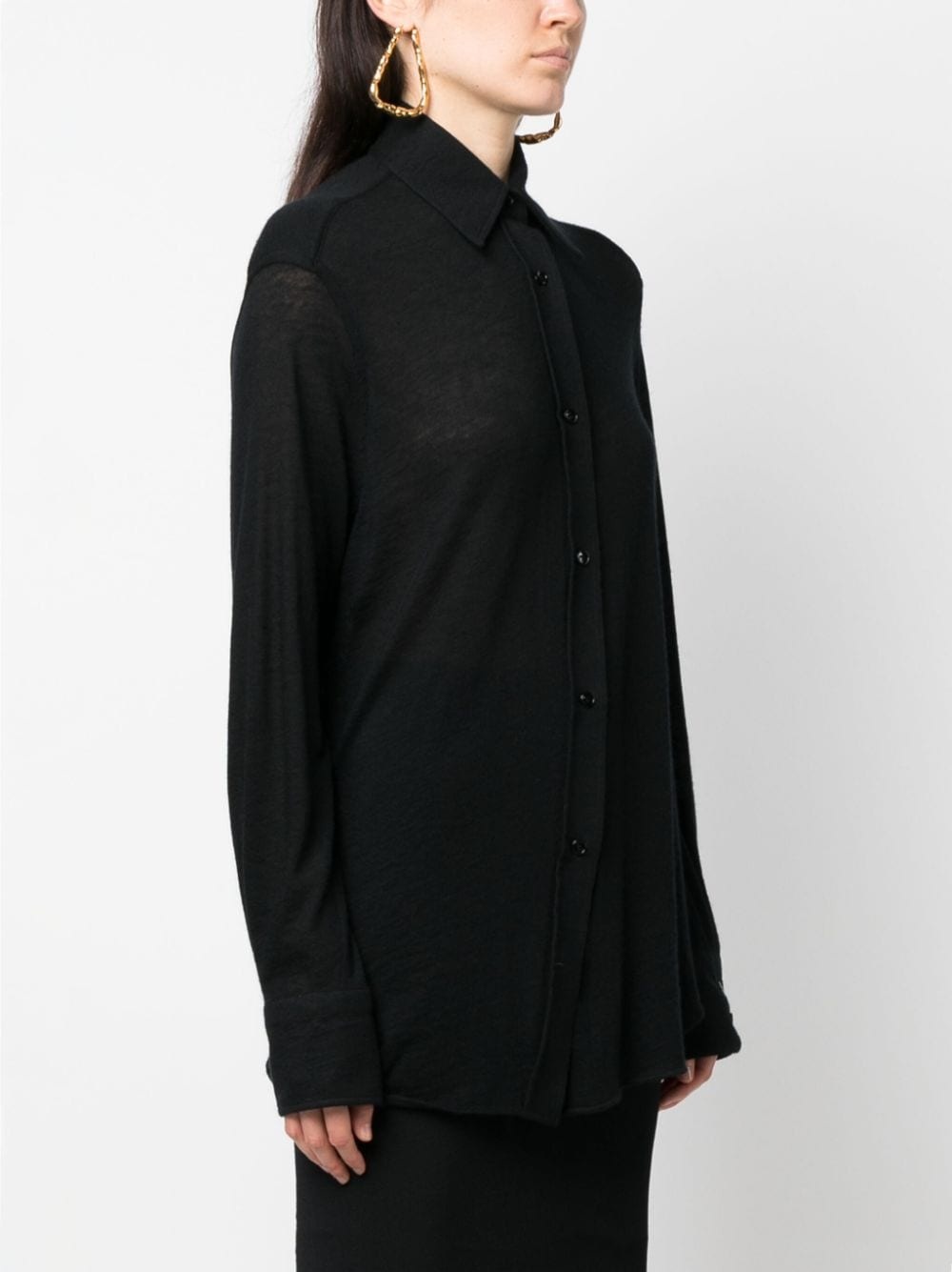 long-sleeved cashmere shirt - 3