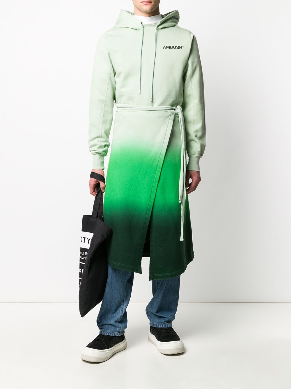 gradient long hoodie - 2