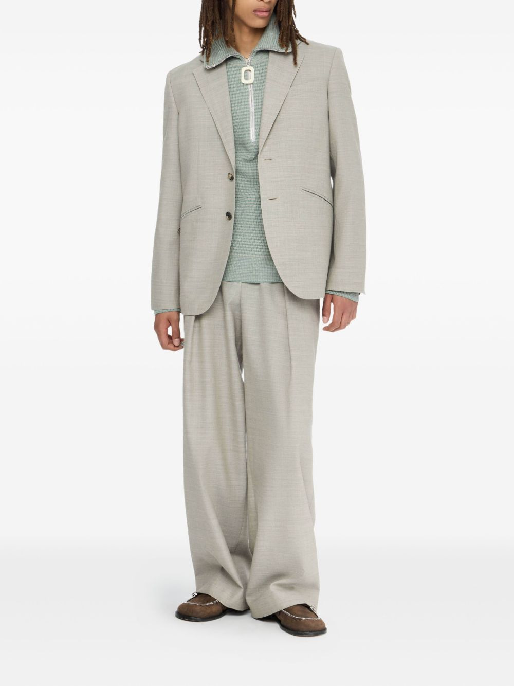 zip-pocket two-button blazer - 2