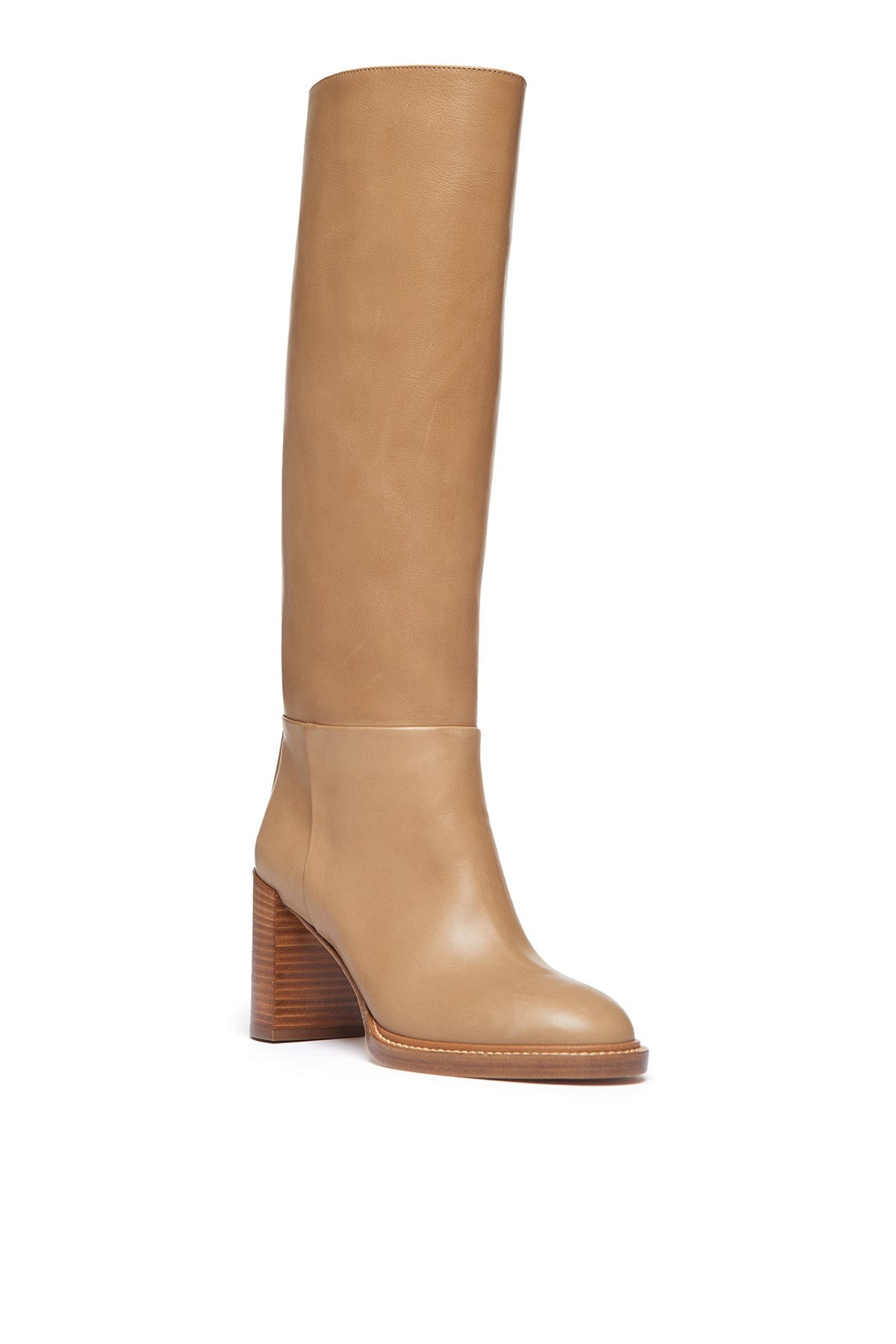 Bocca Knee High Boot in Dark Camel Leather - 2