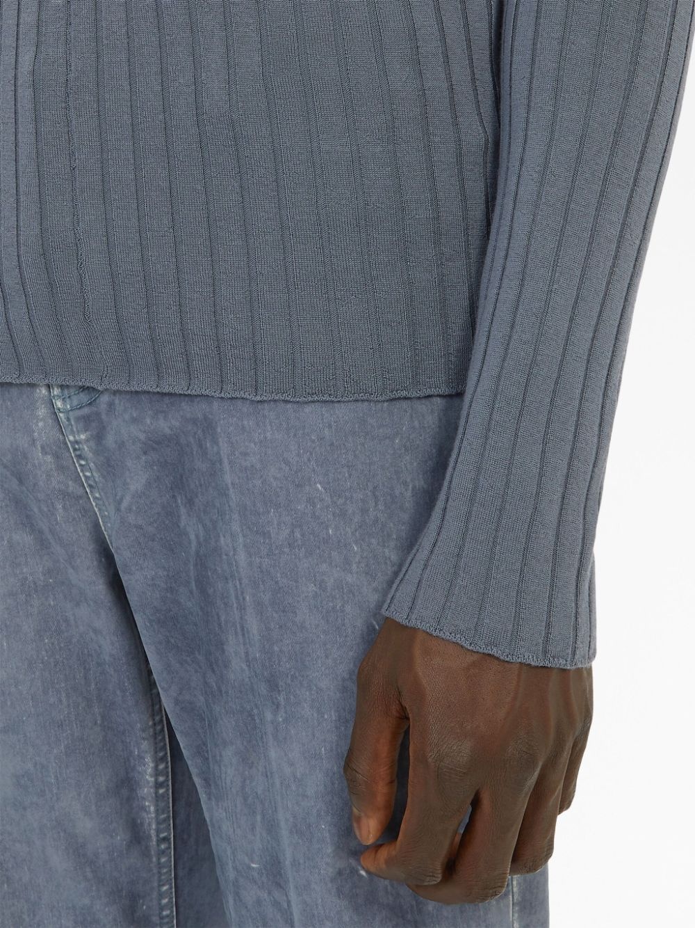 V-neck ribbed-knit jumper - 6