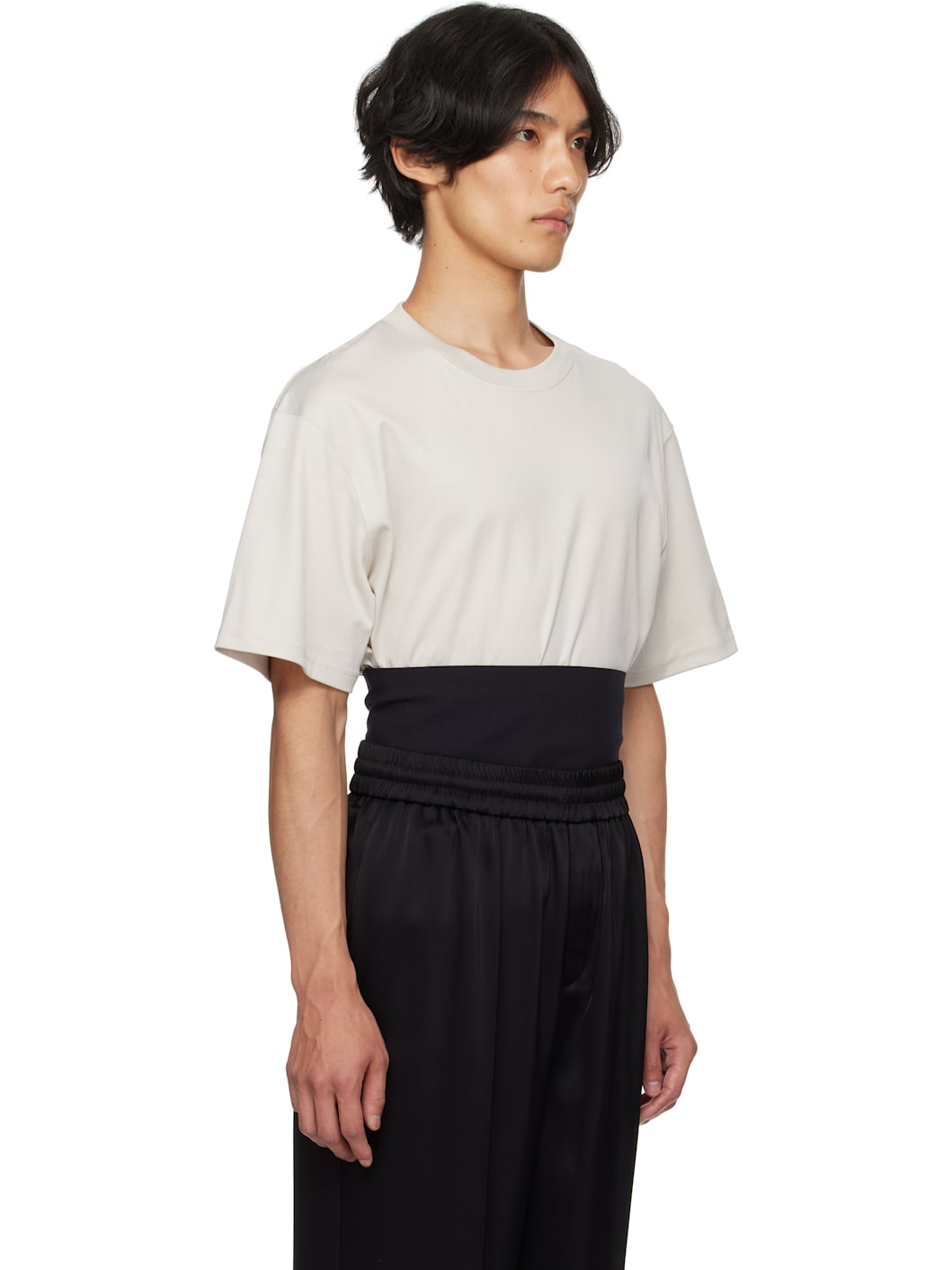 Taupe & Black Boxy Corset T-shirt - 2