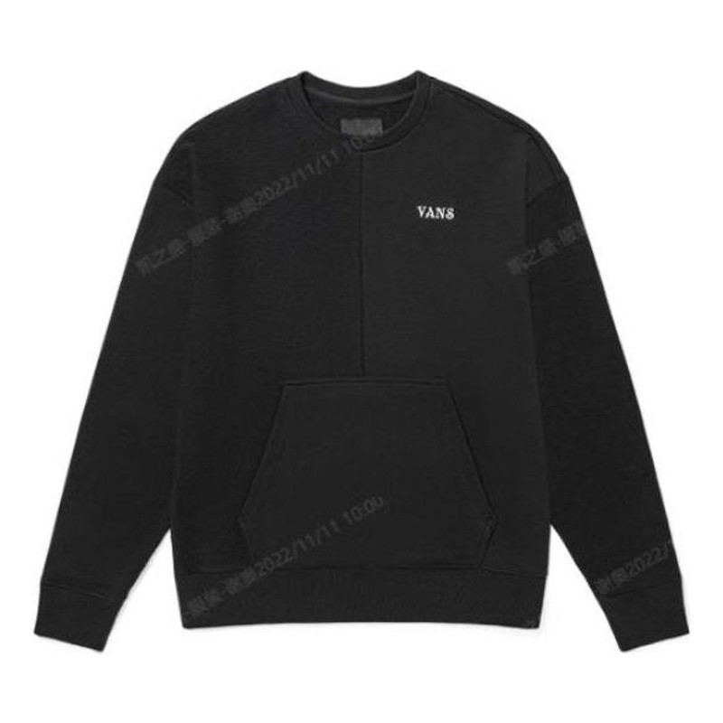 Vans Embroidered Logo Splicing Pullover Unisex Black VN0A5H9QBLK - 1