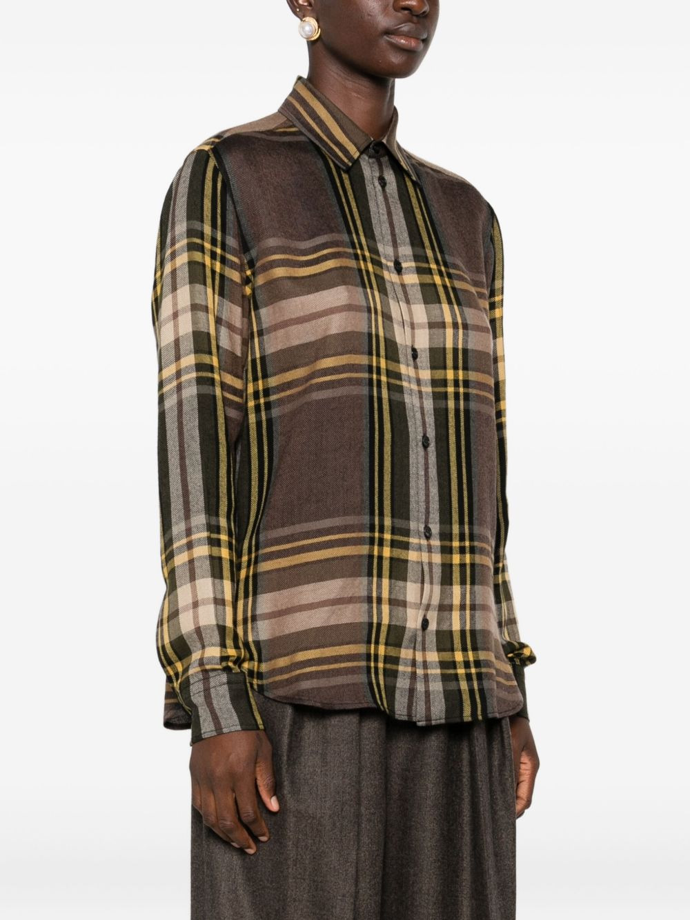 plaid button-up shirt - 3
