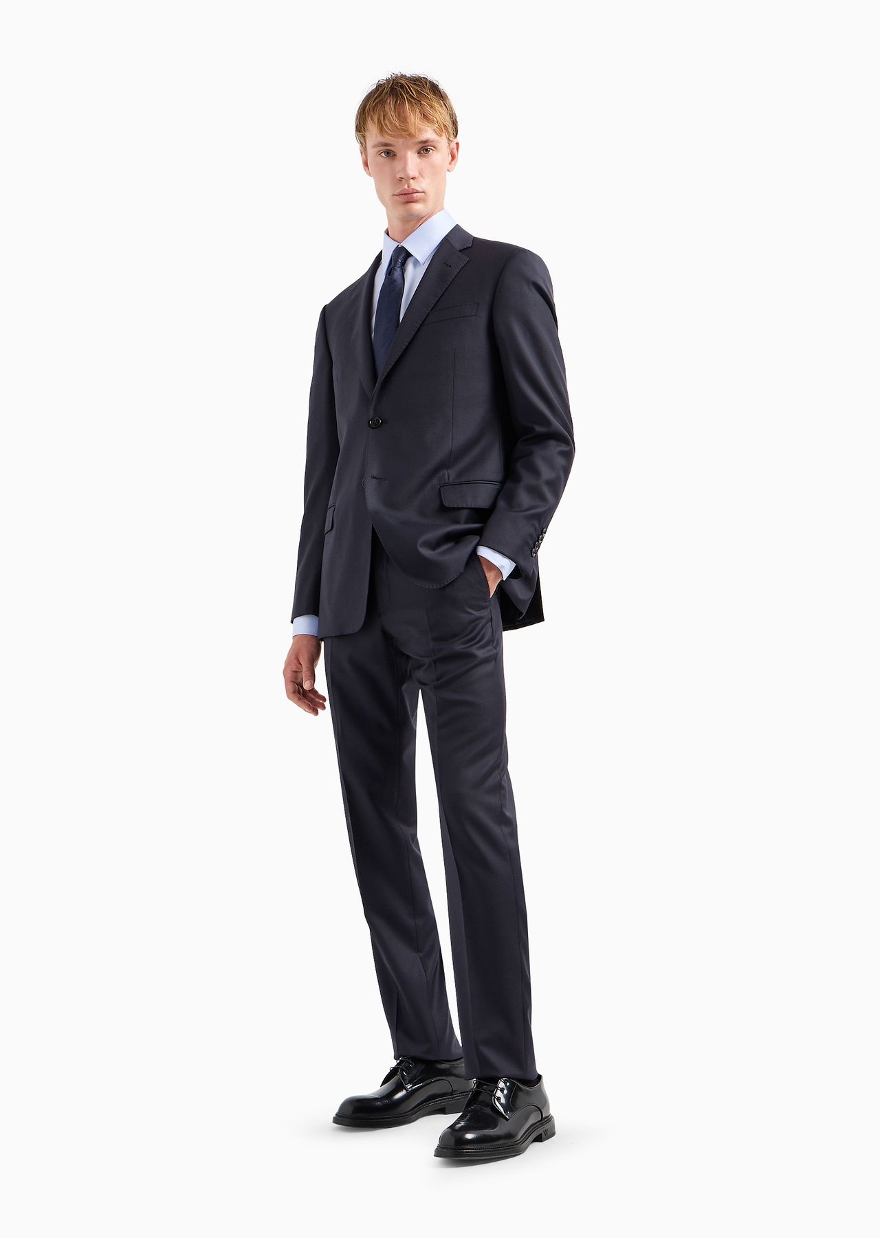 Modern-fit, stretch-cotton, non-iron shirt with a stiff collar - 4