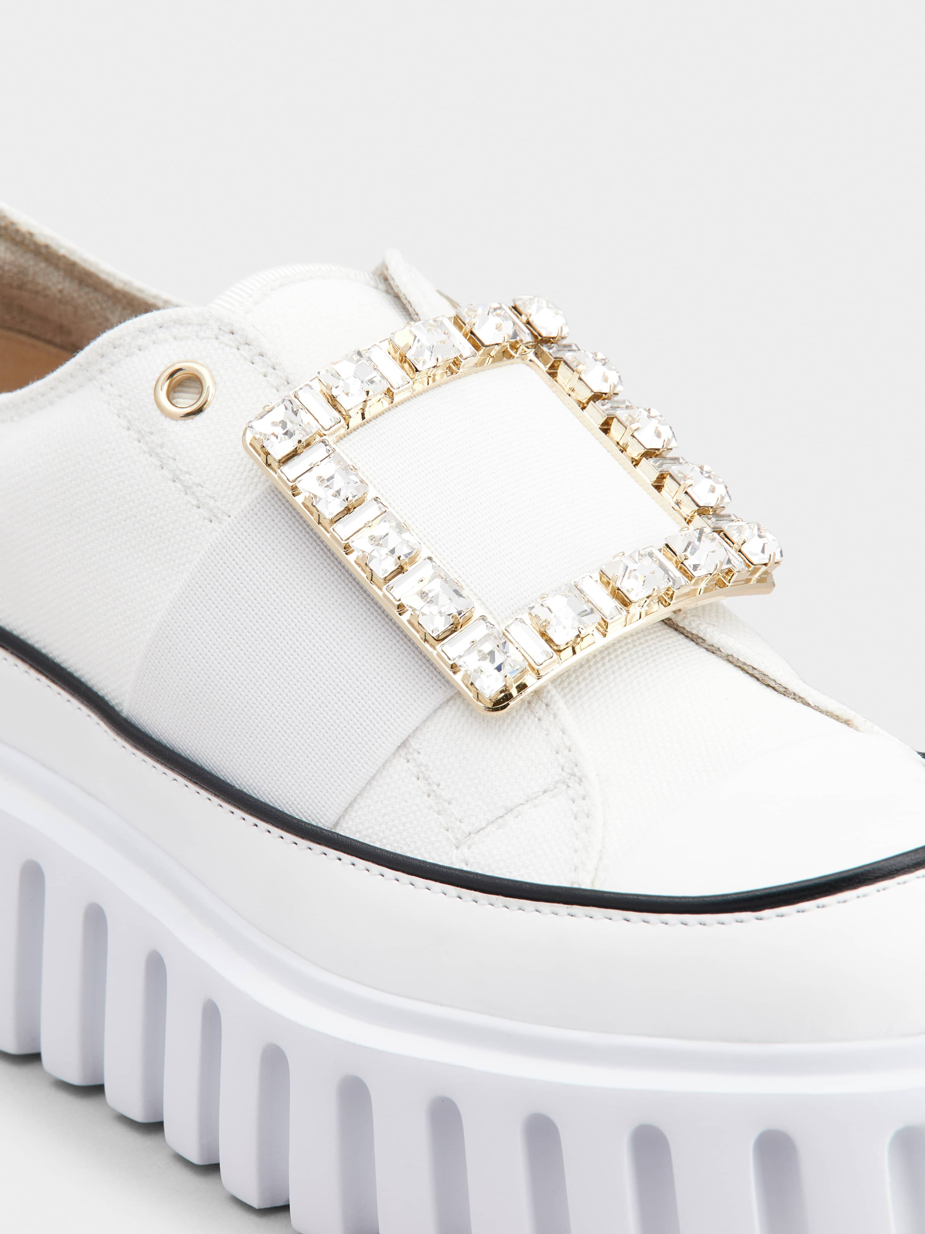 Viv' Go-Thick Strass Buckle Slip-on Sneakers in Canvas - 3
