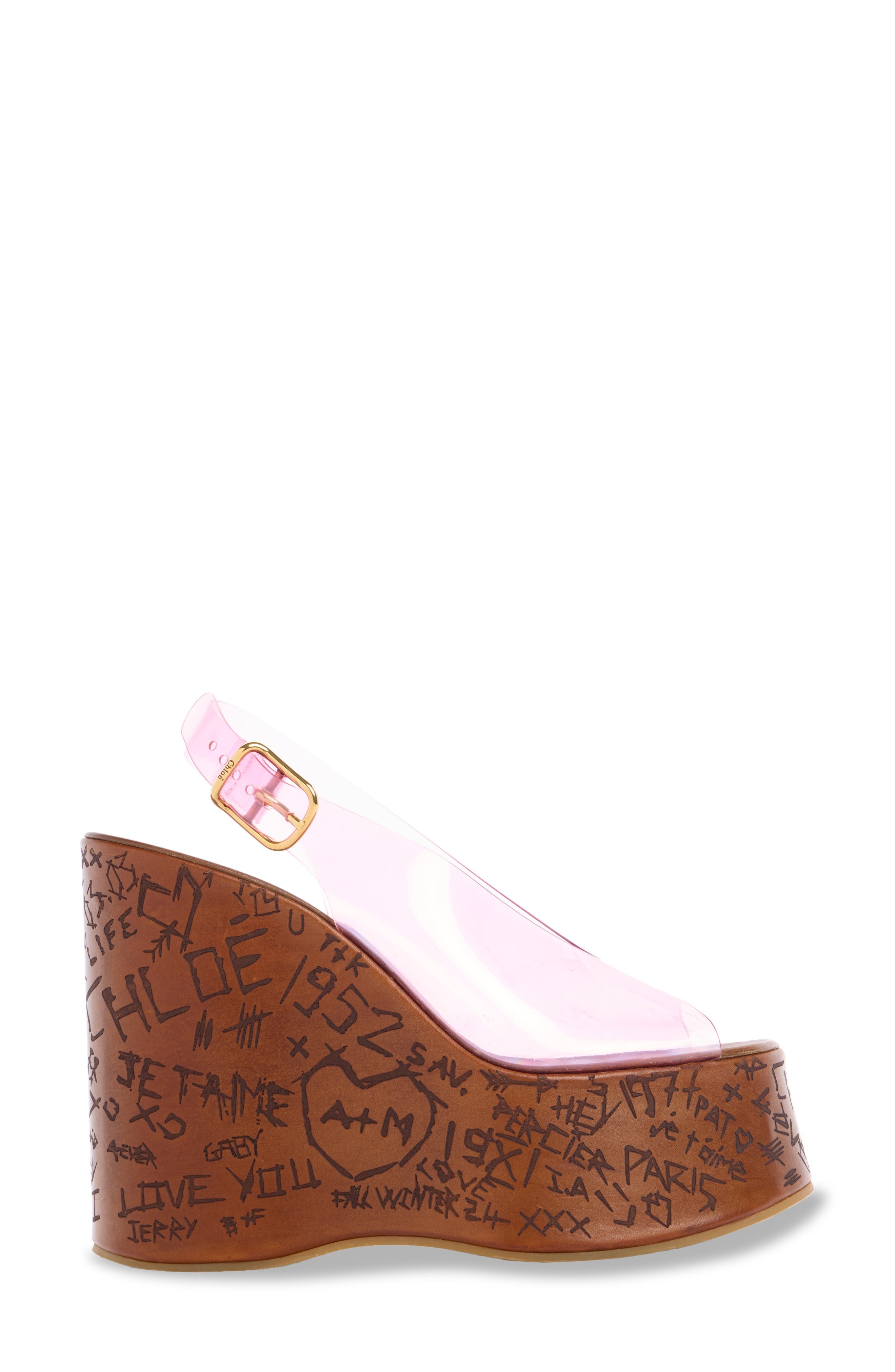 Chloé Maxime Platform Wedge Sandal in Pink Fizz at Nordstrom - 3
