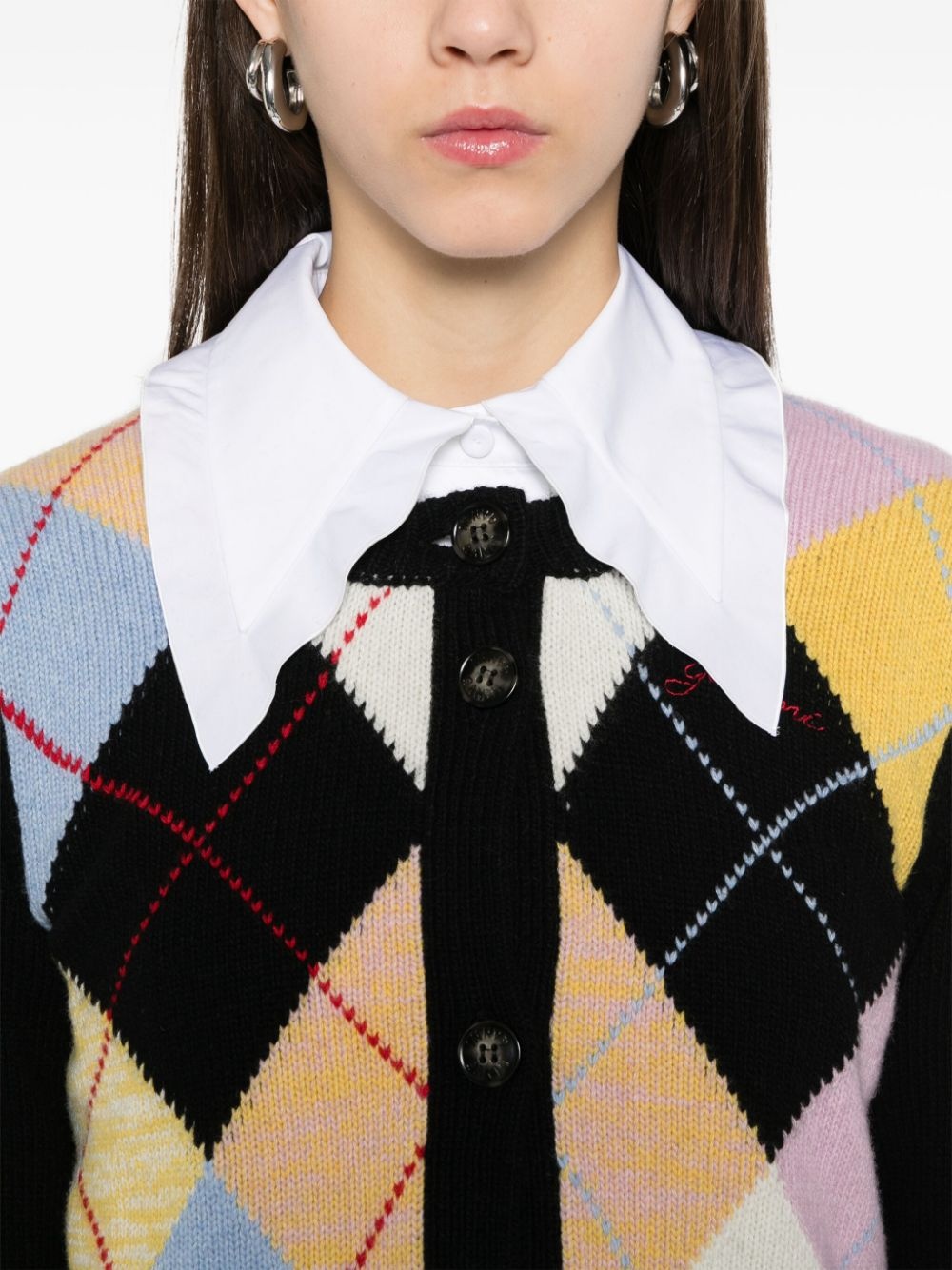 argyle cardigan - 5