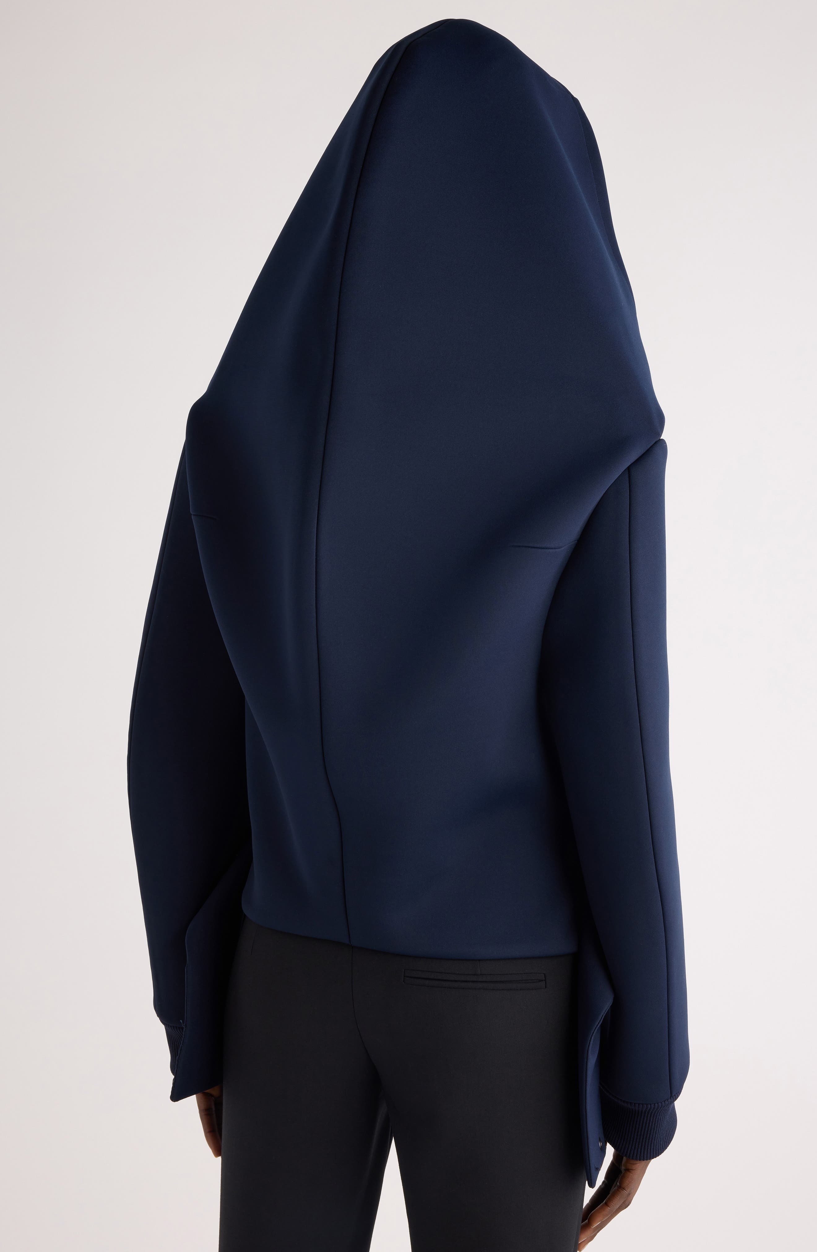 Courrèges Cocoon Bonded Cotton Blend Jacket in Black at Nordstrom - 7