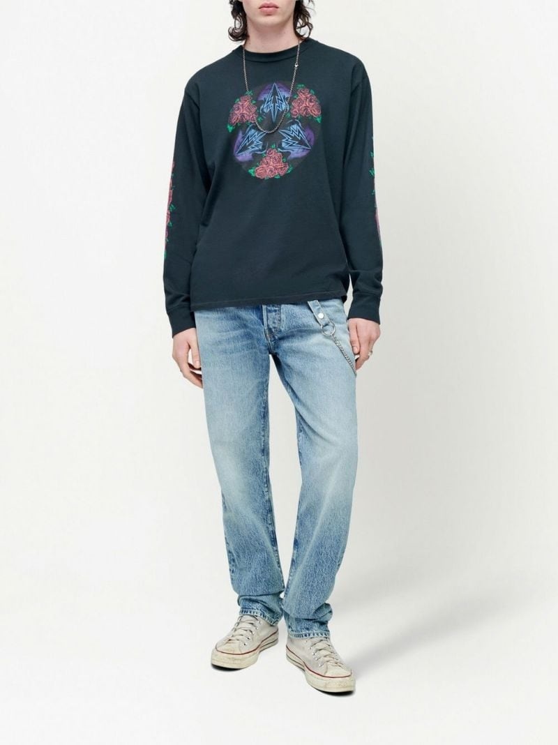 cosmic rose-print sweatshirt - 2