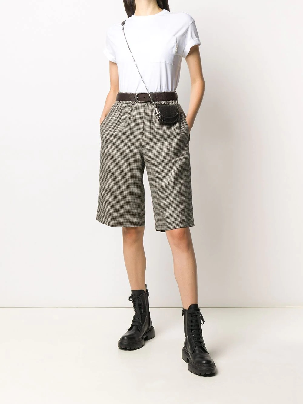 houndstooth bermuda shorts - 2