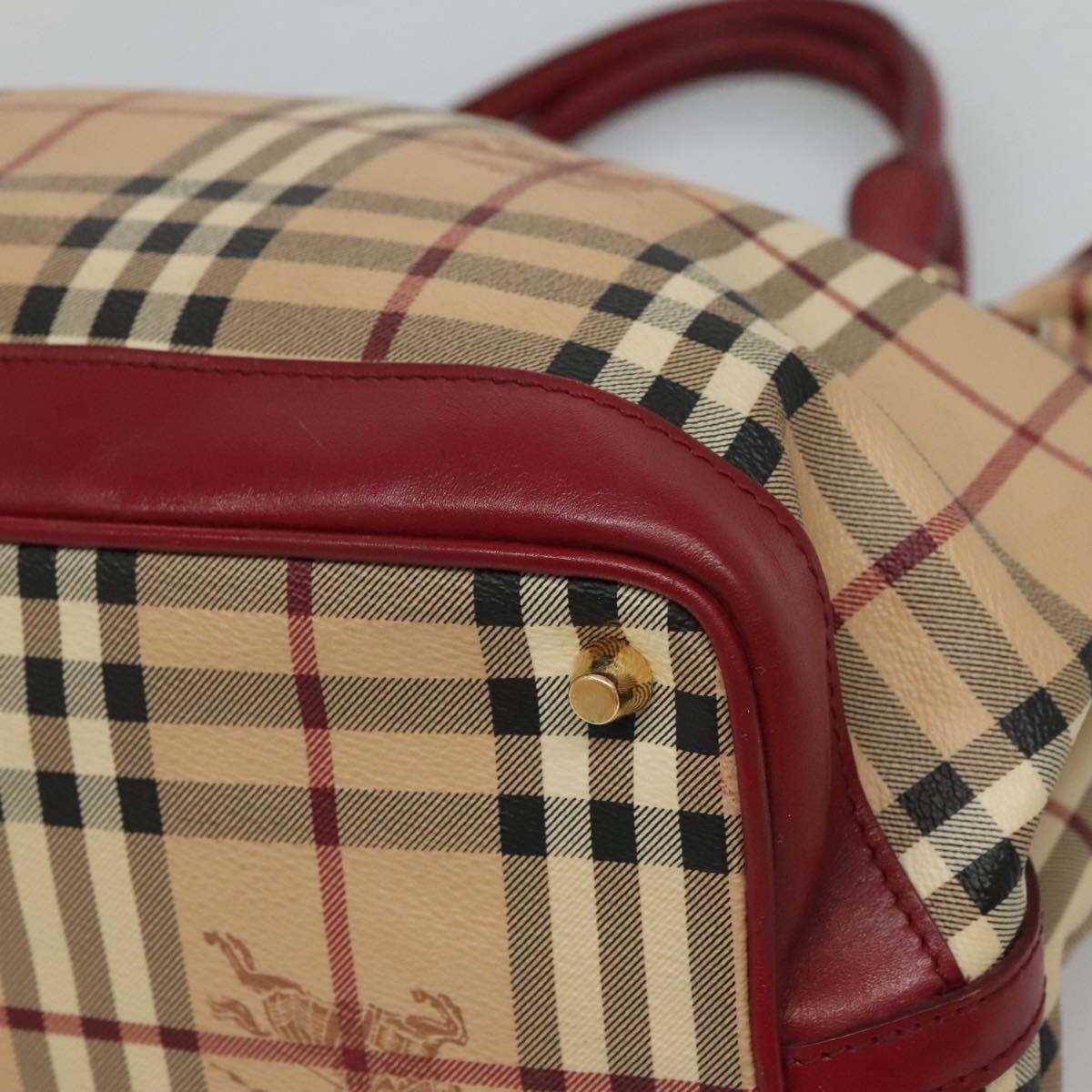 Burberry Nova Check Hand Bag Pvc Leather Beige - 12