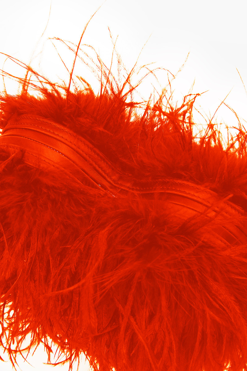 HEART PILLOW CLUTCH IN OSTRICH 2