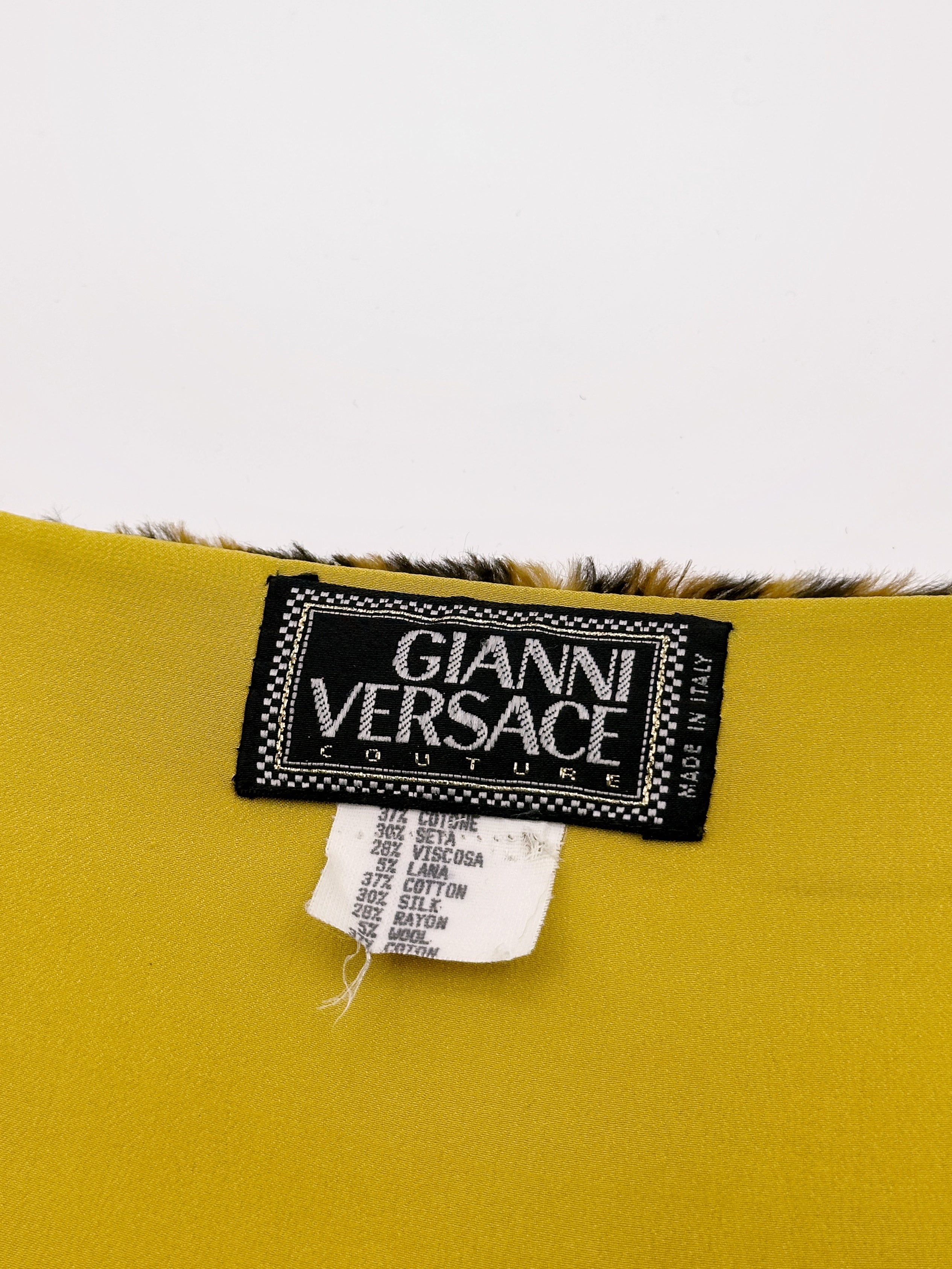 Gianni Versace Fall 1994 Faux Leopard Fur Mini Dress 38 - 19