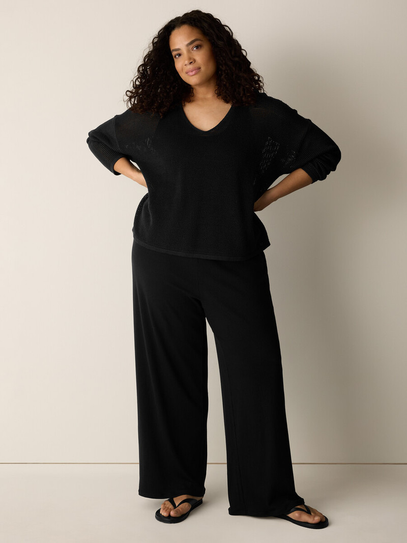 Ribbed Knit Wide-Leg Pant 6