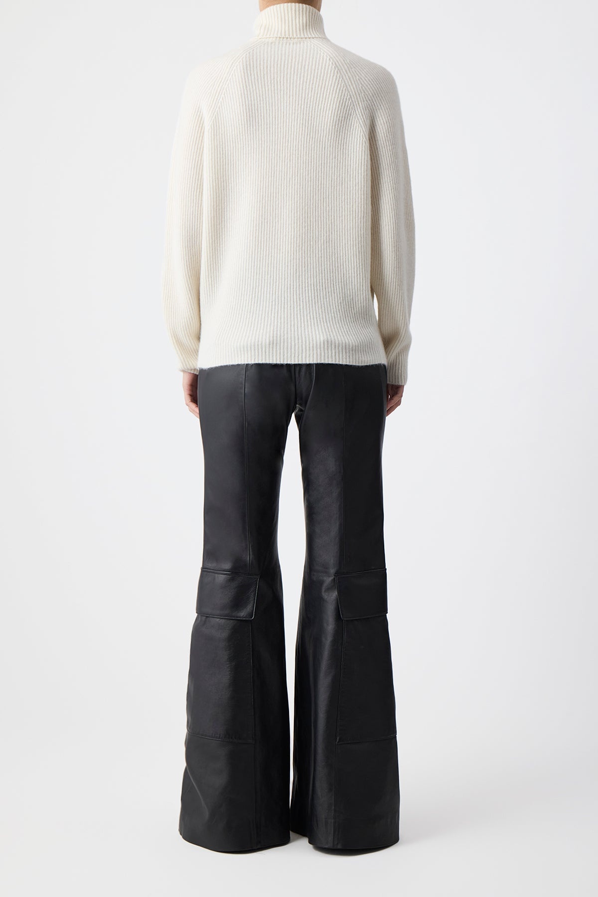 Wigman Knit Turtleneck Sweater in Ivory Cashmere - 3