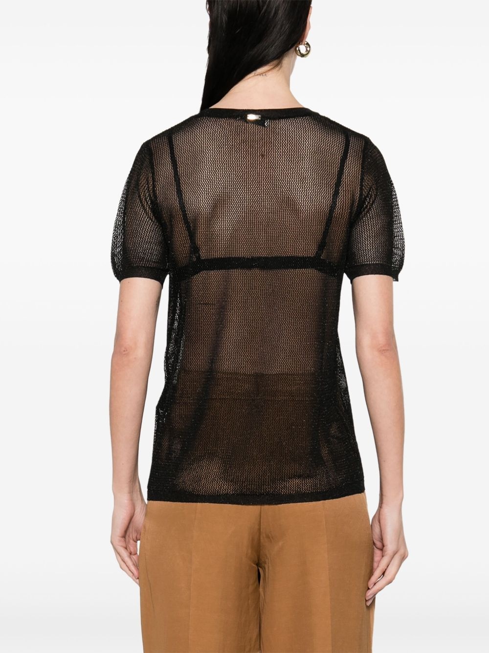 open-knit T-shirt - 4