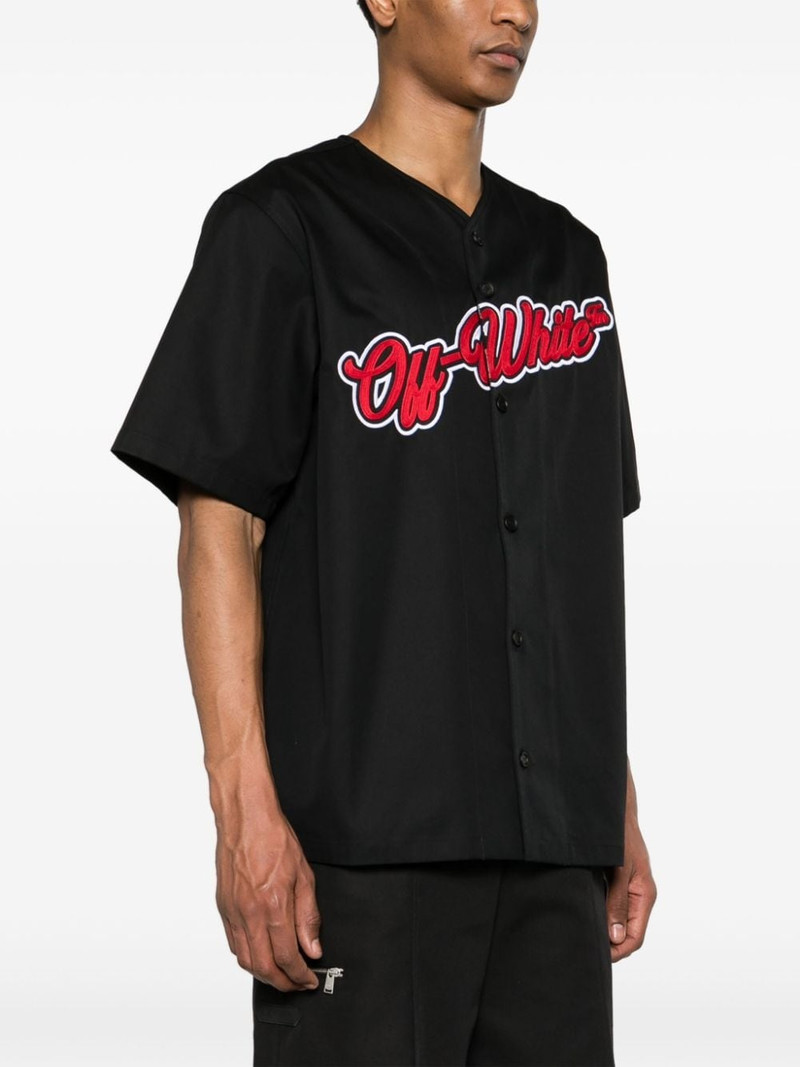 logo-embroidered cotton shirt 3
