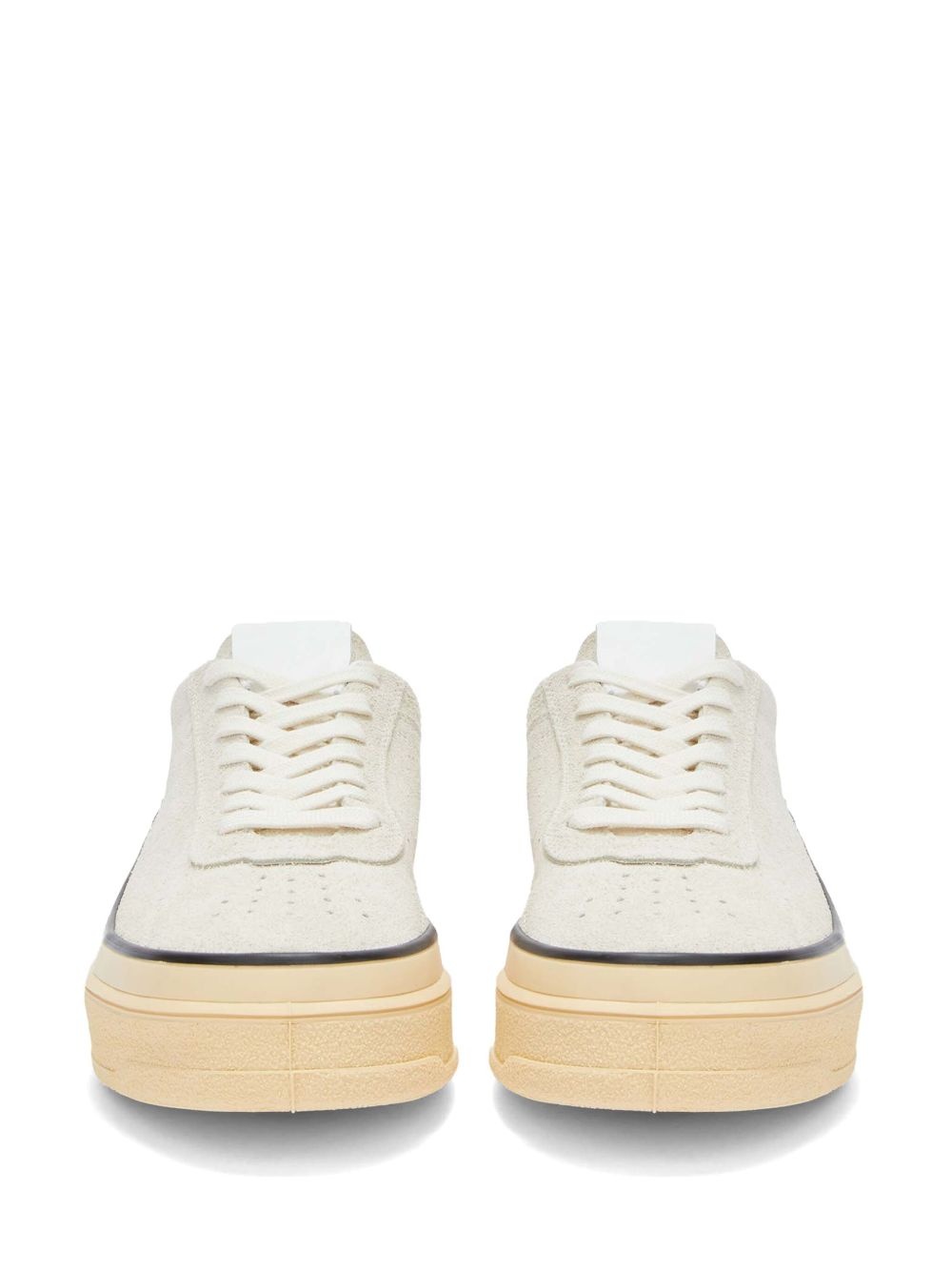 low-top leather sneakers - 4