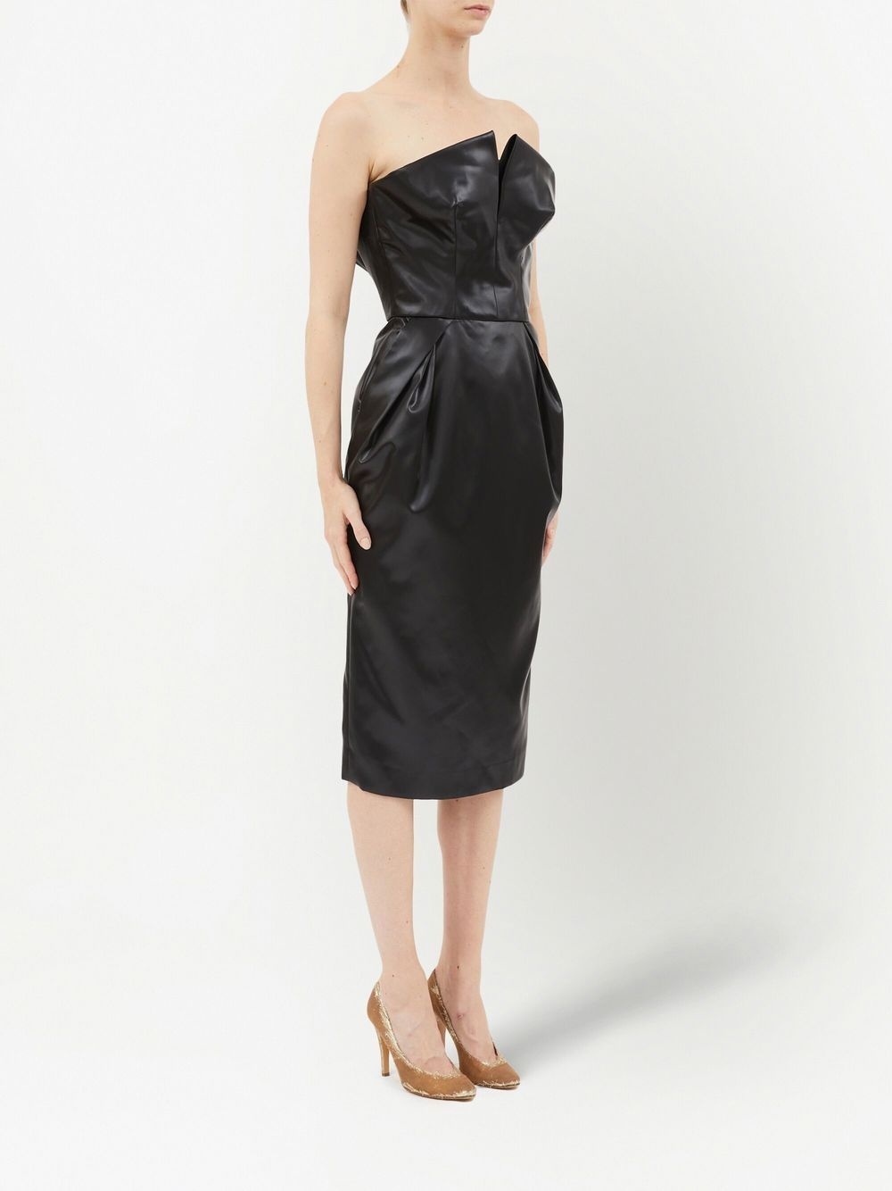 strapless midi dress - 3