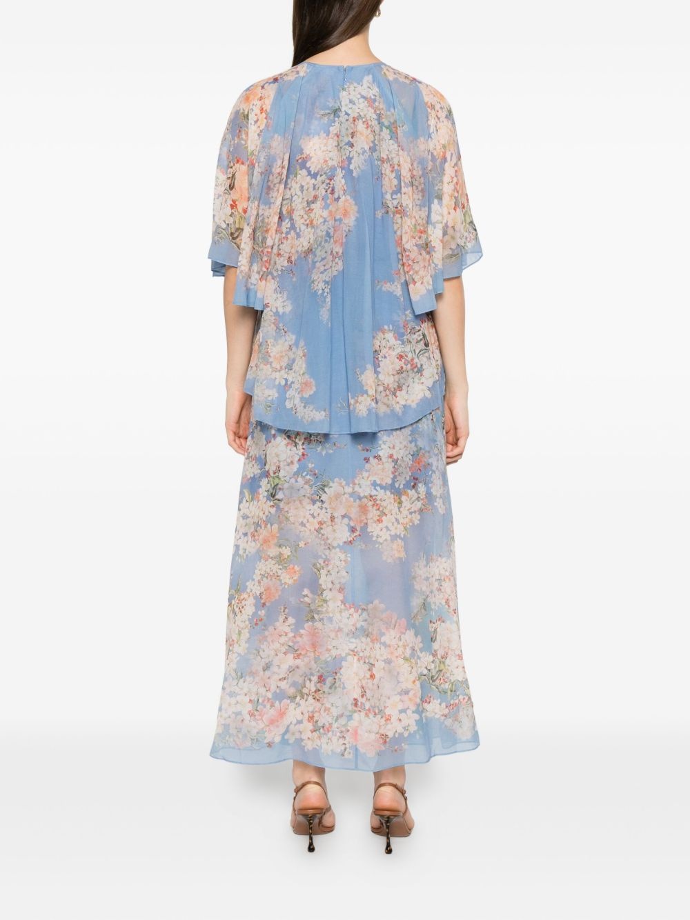 floral-print ruffled dress - 4