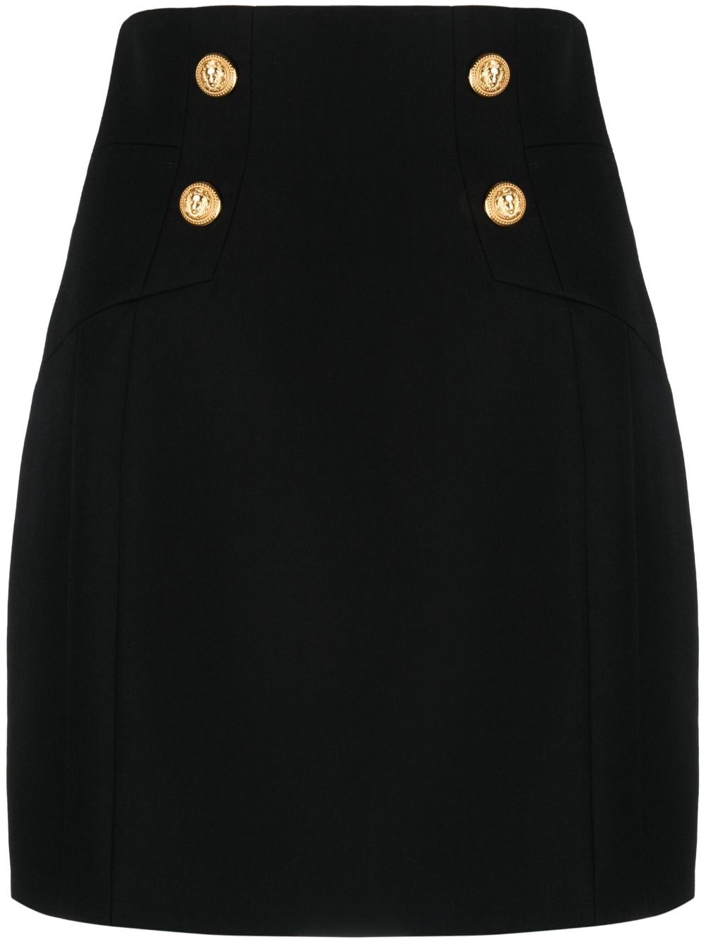 high-waisted wool mini skirt - 1