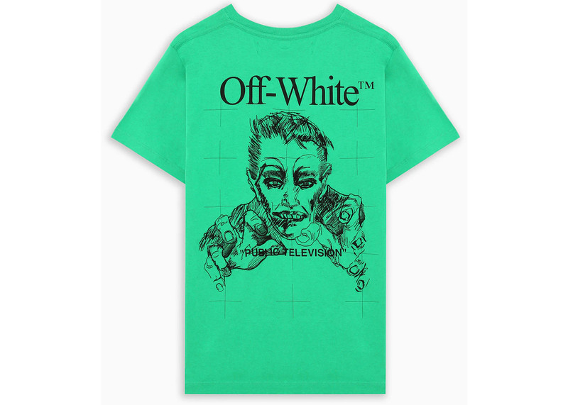 Off-White OFF-WHITE Public Television T-Shirt Green/Black outlook