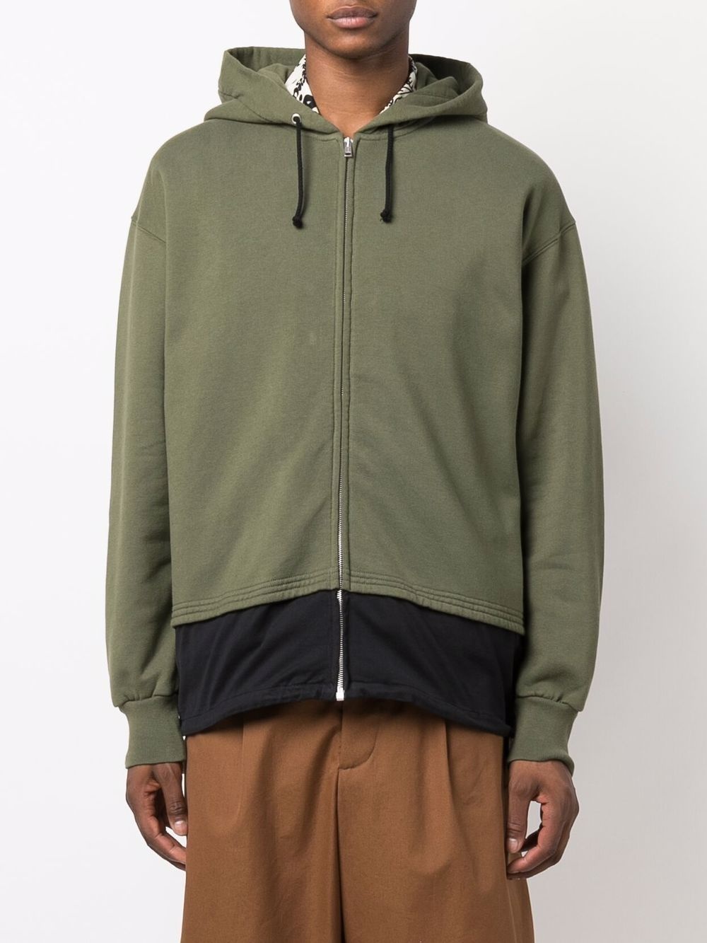 layered zipped hoodie - 3