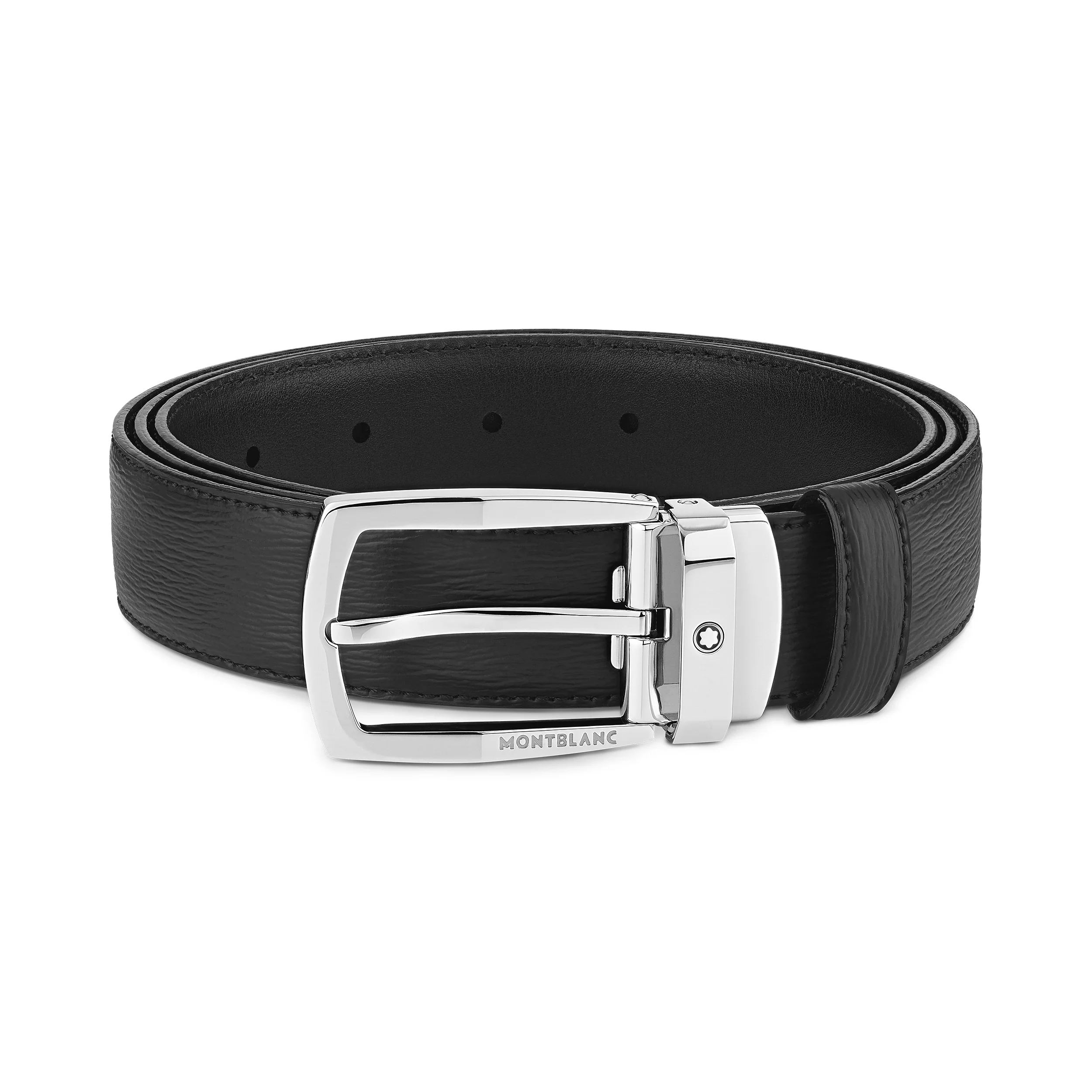 Black 30 mm leather belt - 1