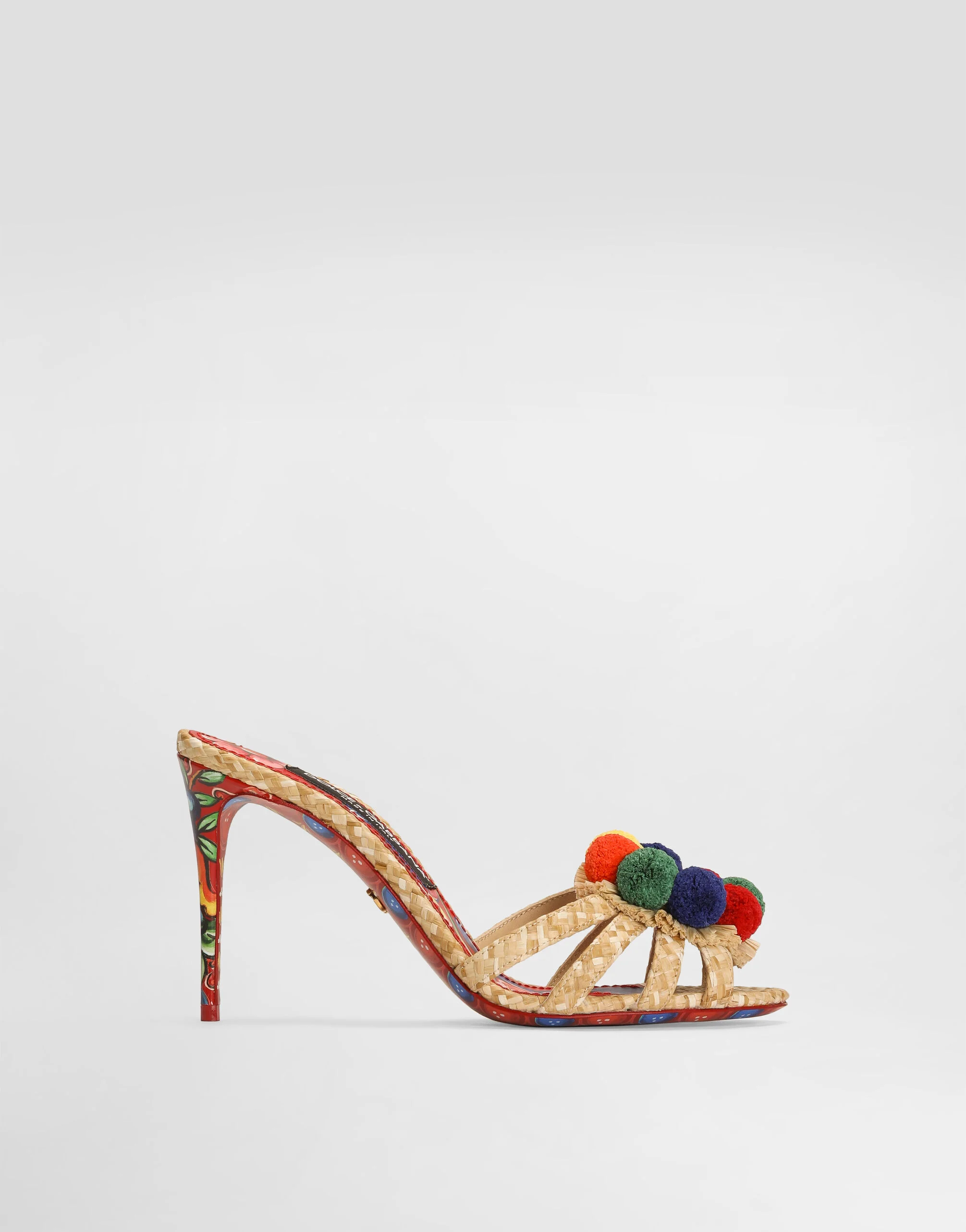 Raffia mules with embroidery - 1