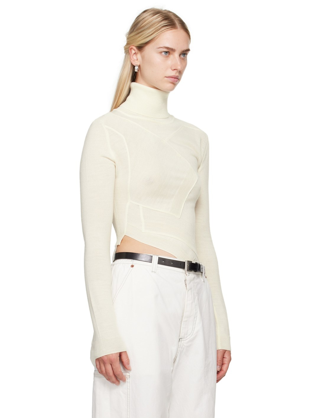 Off-White Patchwork Turtleneck - 2