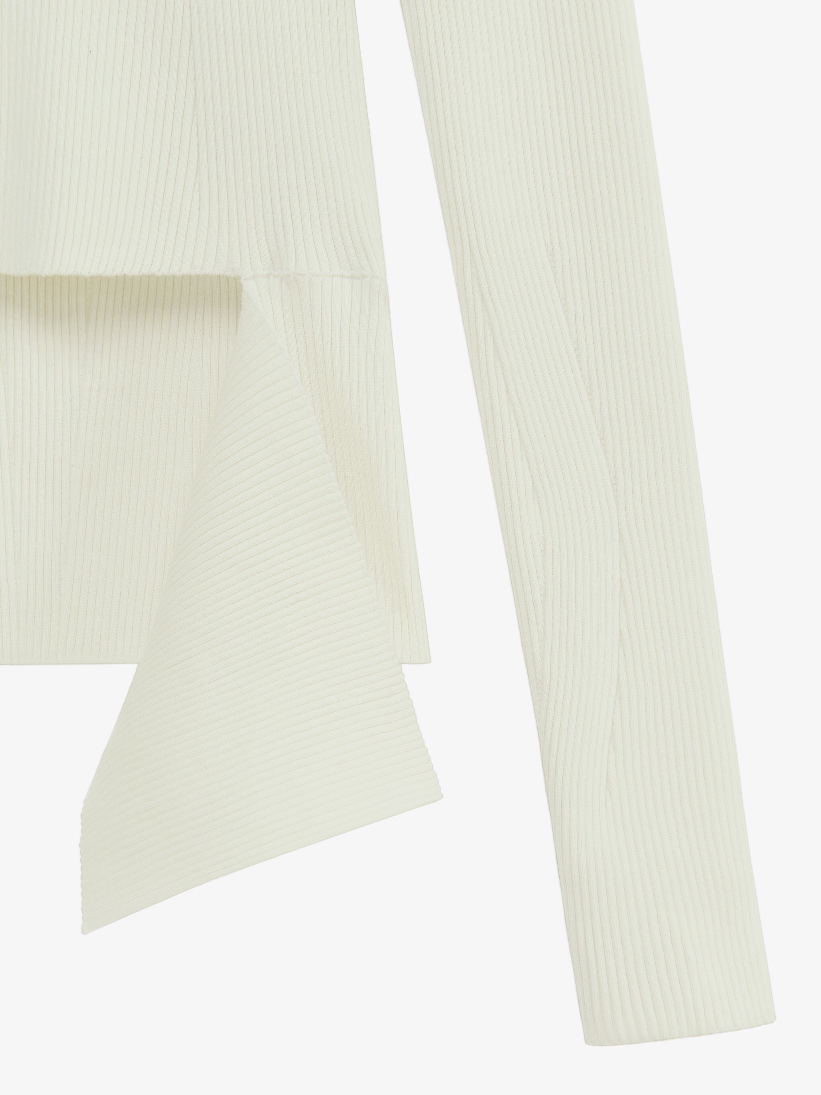 SWEATER IN WOOL AND SILK WITH ASYMMETRICAL CUT - 5