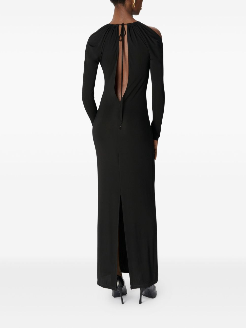 draped keyhole dress - 3