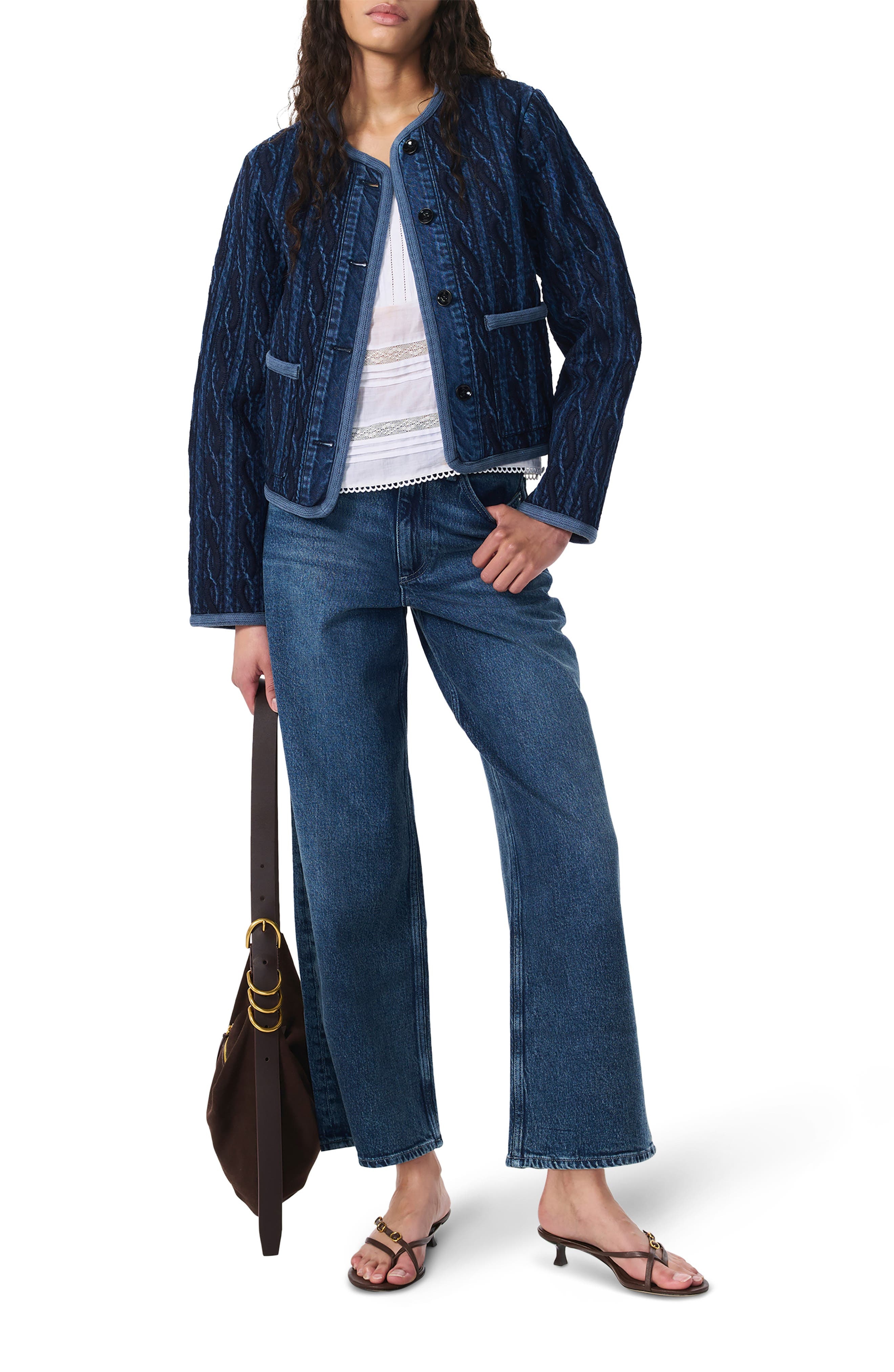 rag & bone Andi High Waist Ankle Wide Leg Jeans in Adeline at Nordstrom - 8
