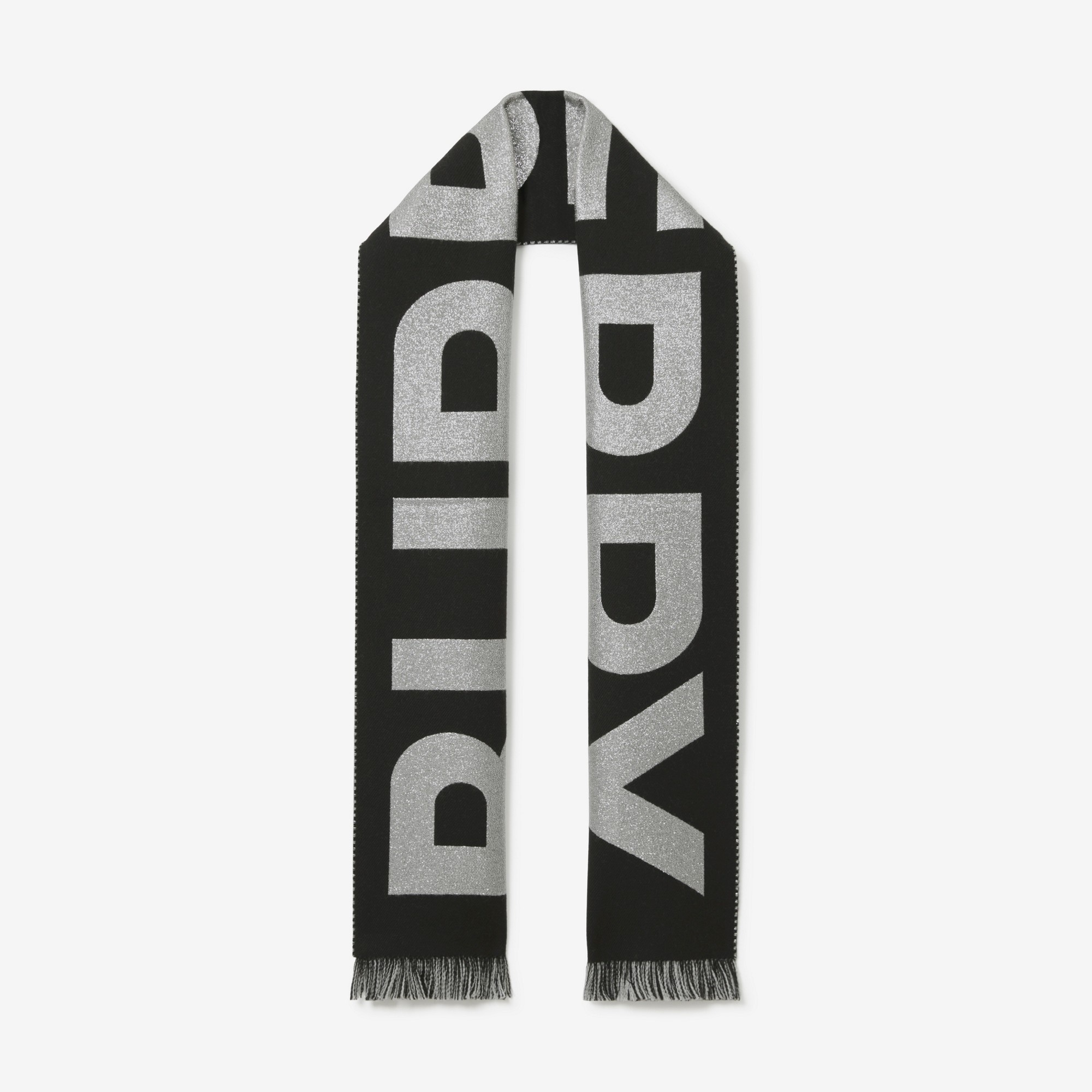 Logo Wool Blend Jacquard Scarf - 1