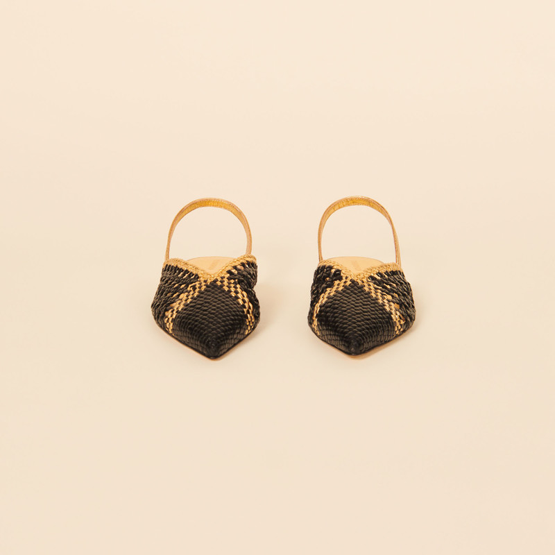 Sandro Woven leather slingbacks outlook