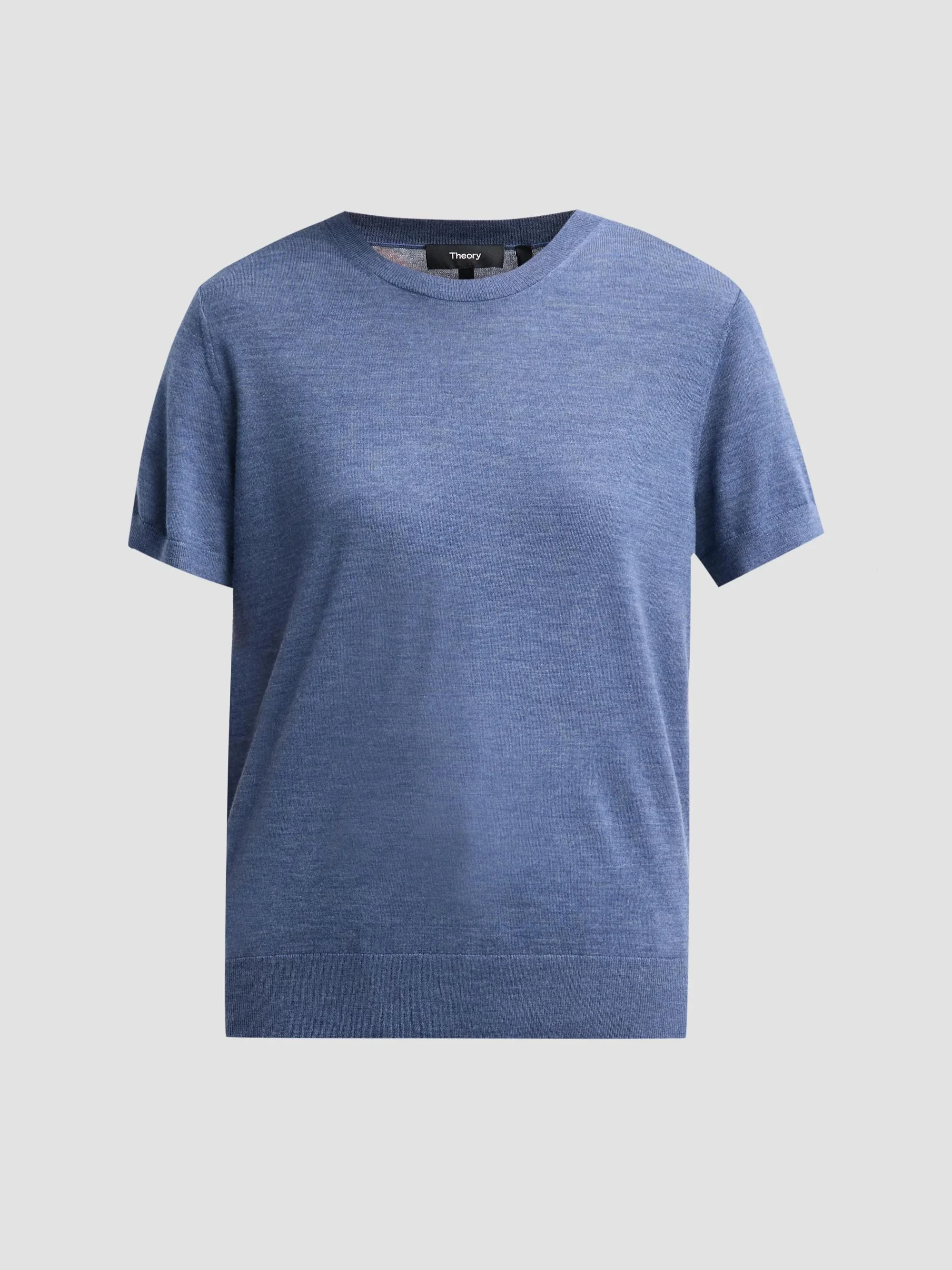 Women's Basic Merino Wool T-Shirt - Steel Blue Melange - 1