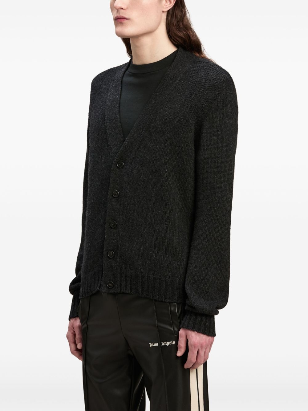 logo-intarsia cardigan - 4