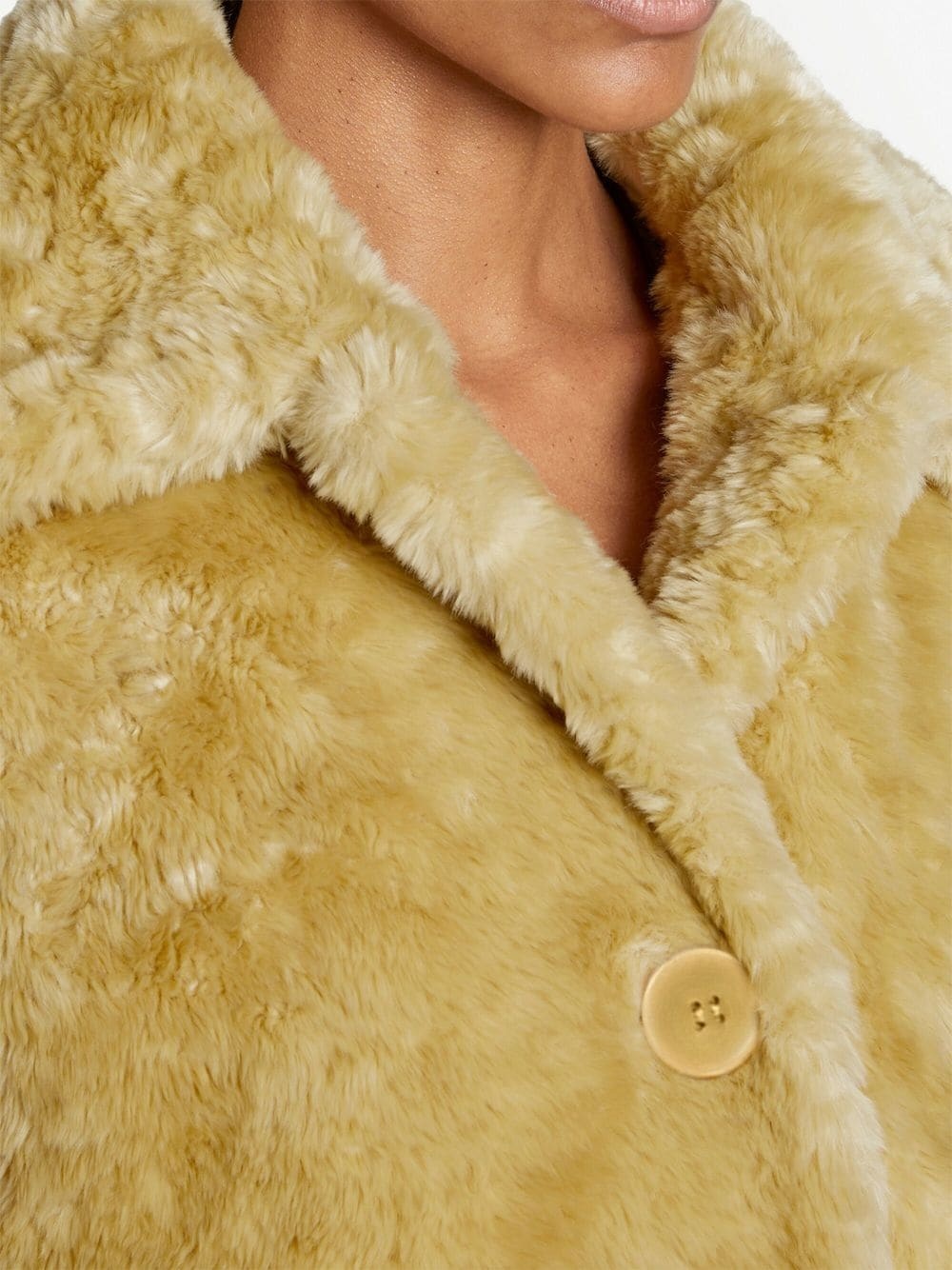 faux-fur button-front jacket - 5