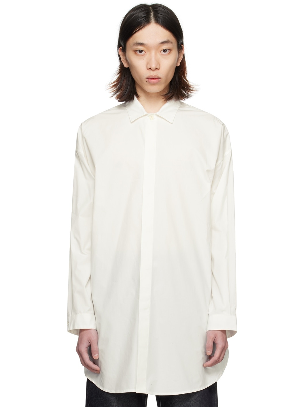 Off-White Spread Collar Shirt - 1